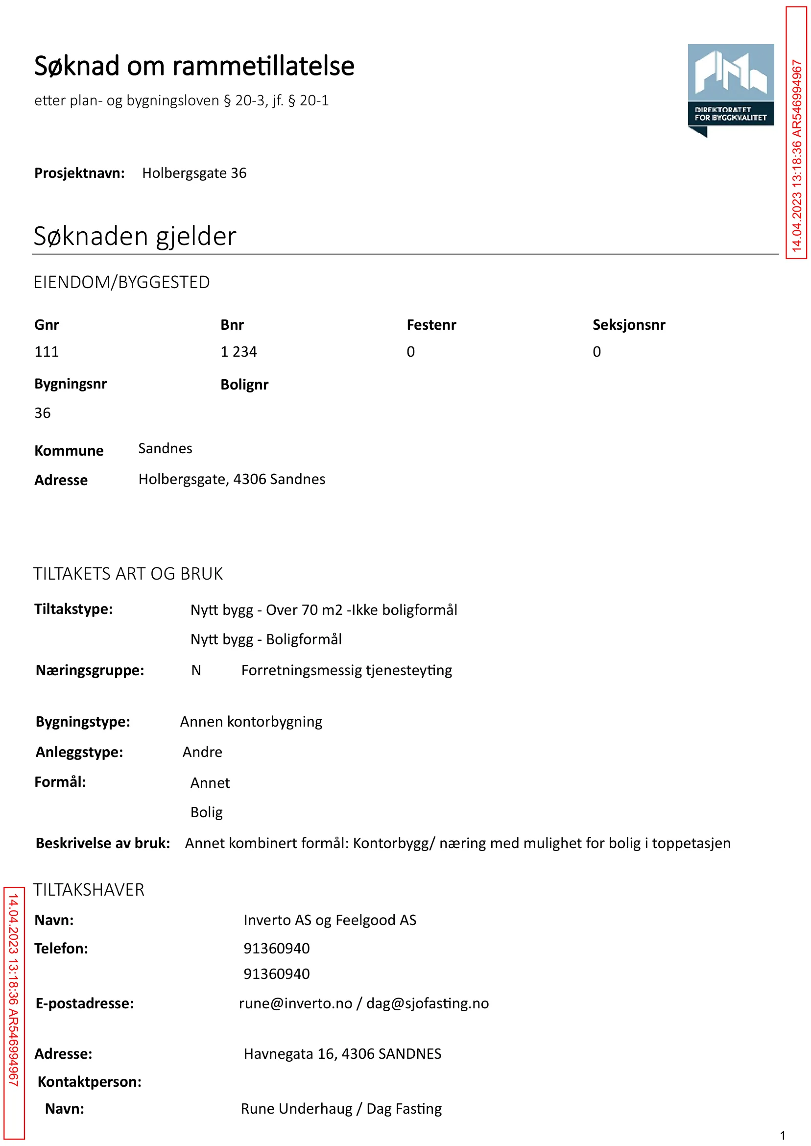 Søknad om rammetillatelse