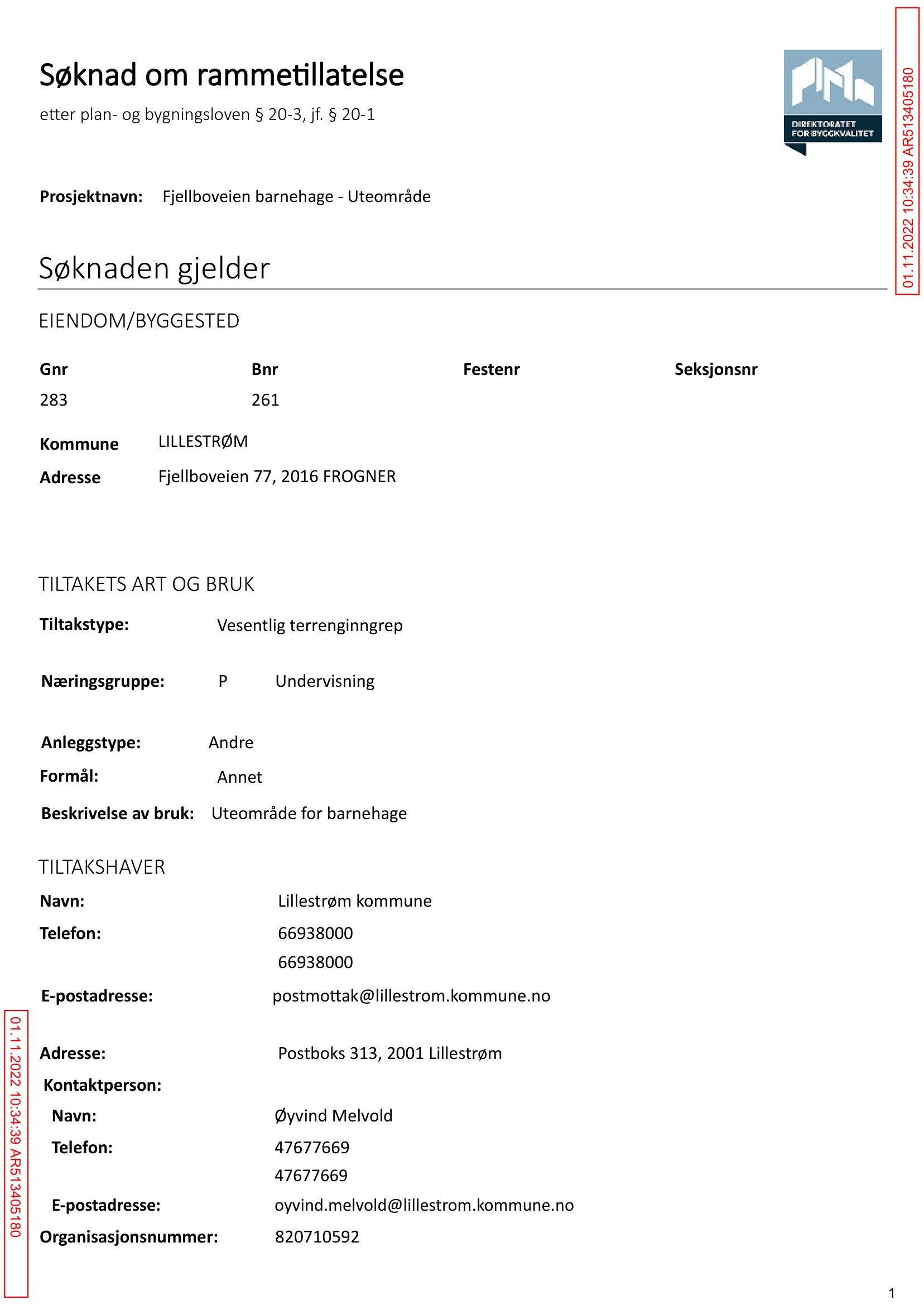 Søknad om rammetillatelse