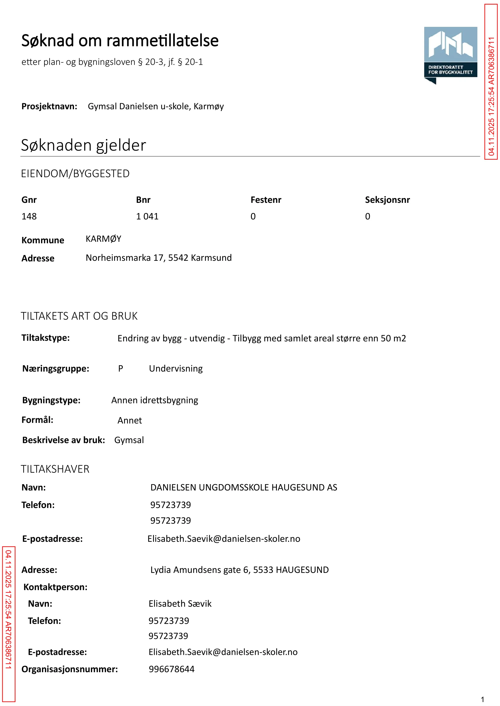 Søknad om rammetillatelse