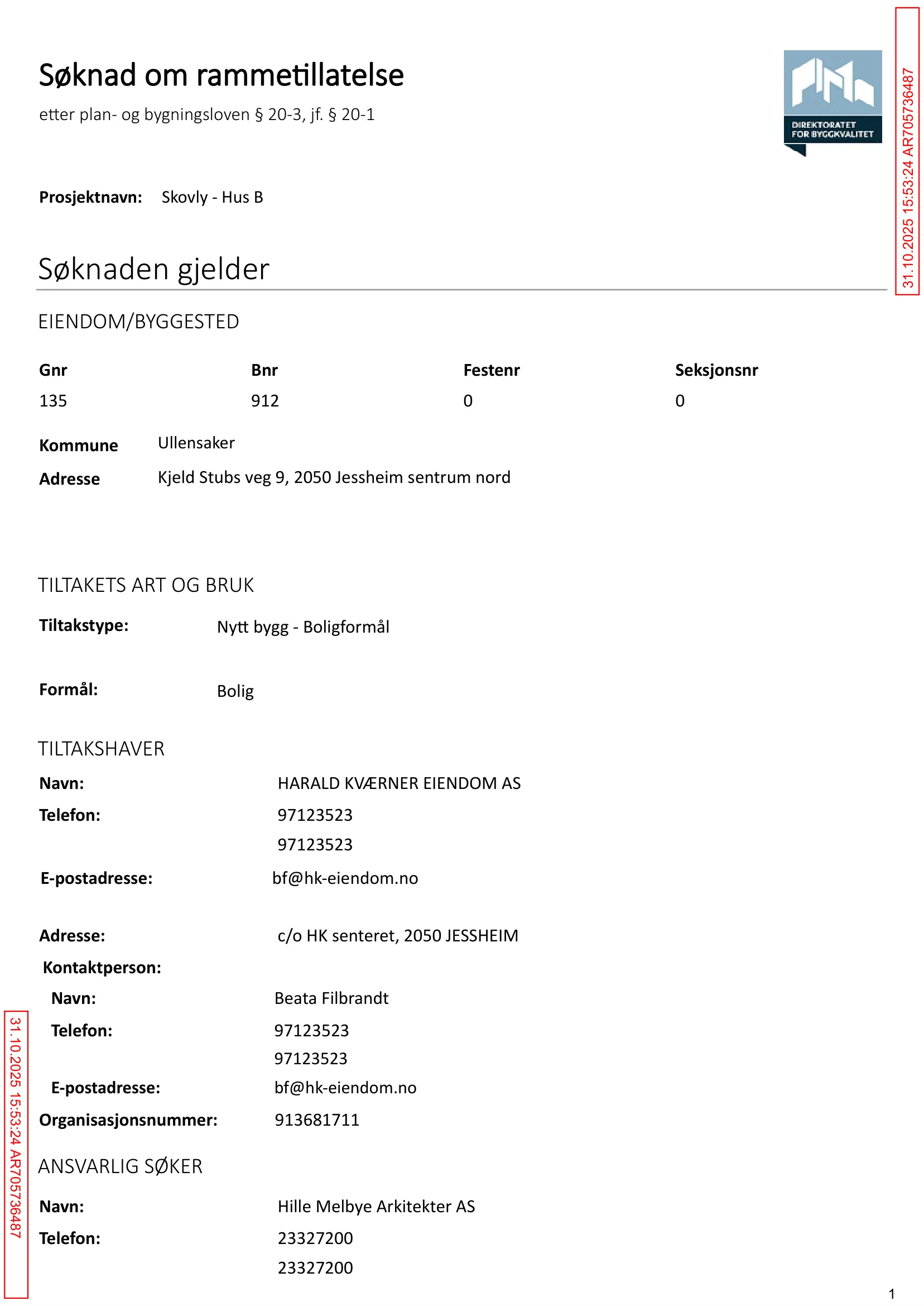 Søknad om rammetillatelse