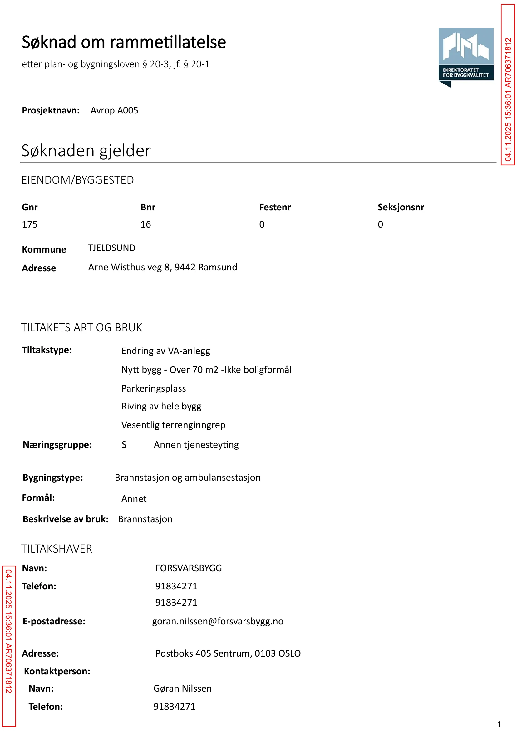 Søknad om rammetillatelse