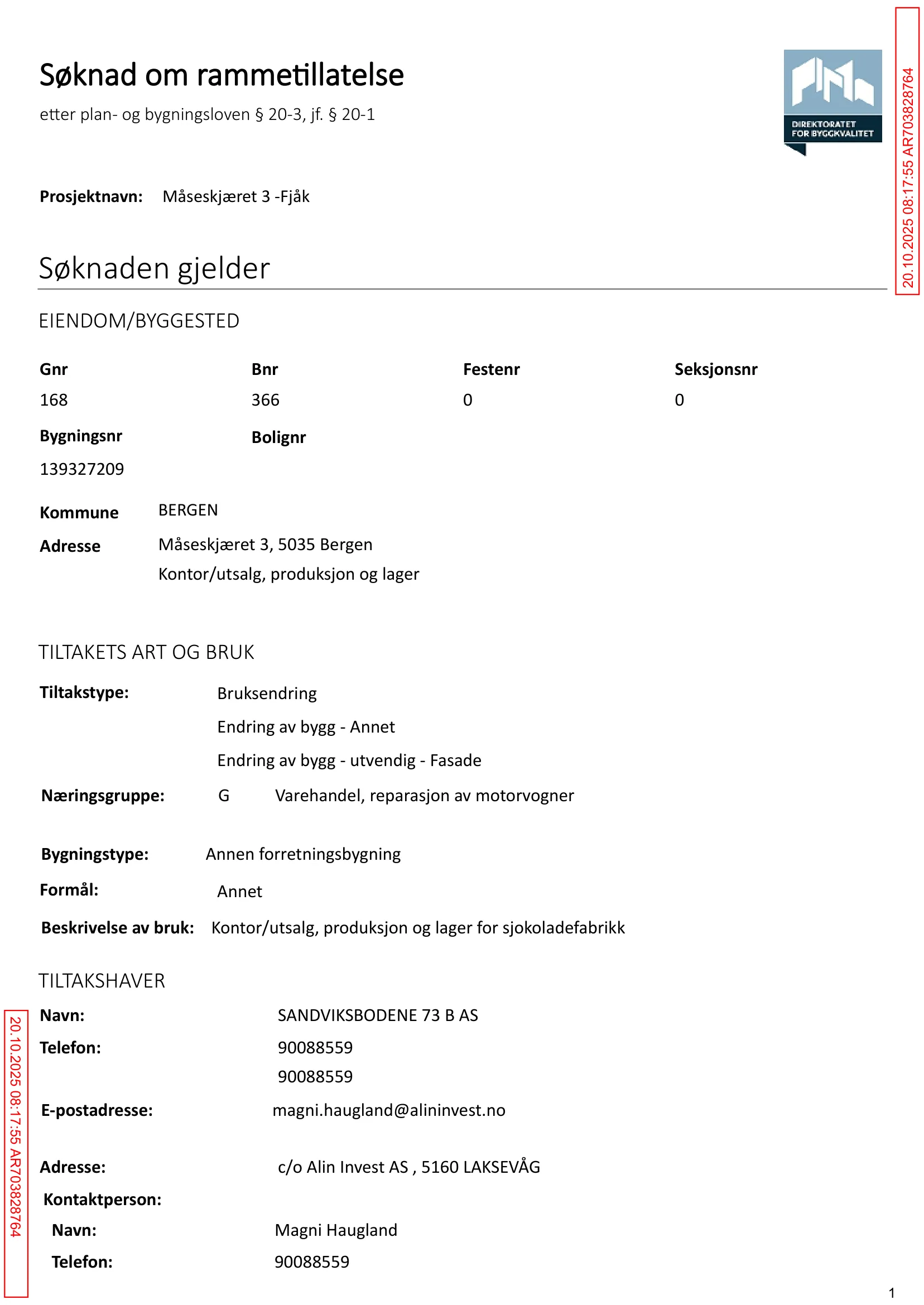 Søknad om rammetillatelse