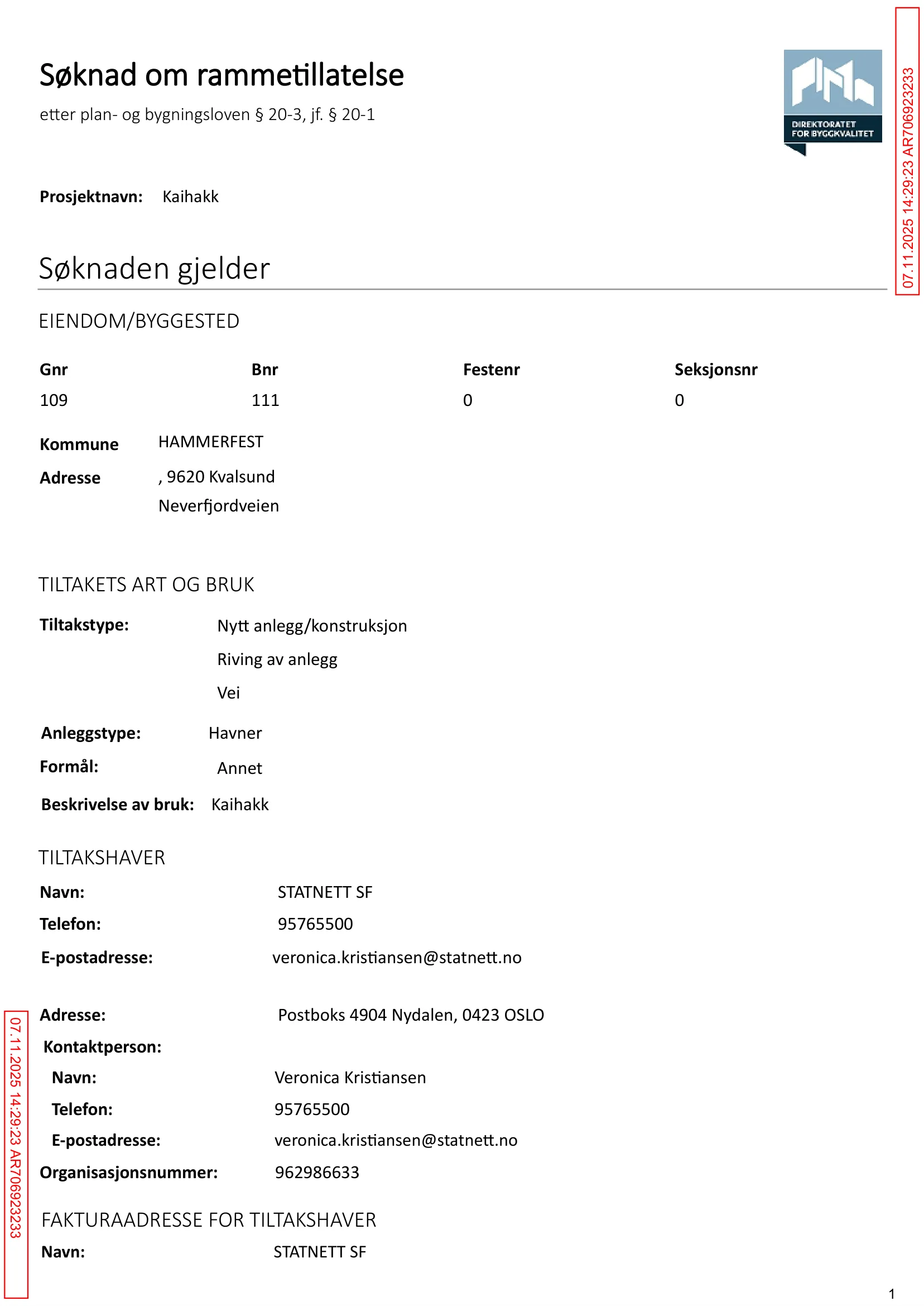 Søknad om rammetillatelse