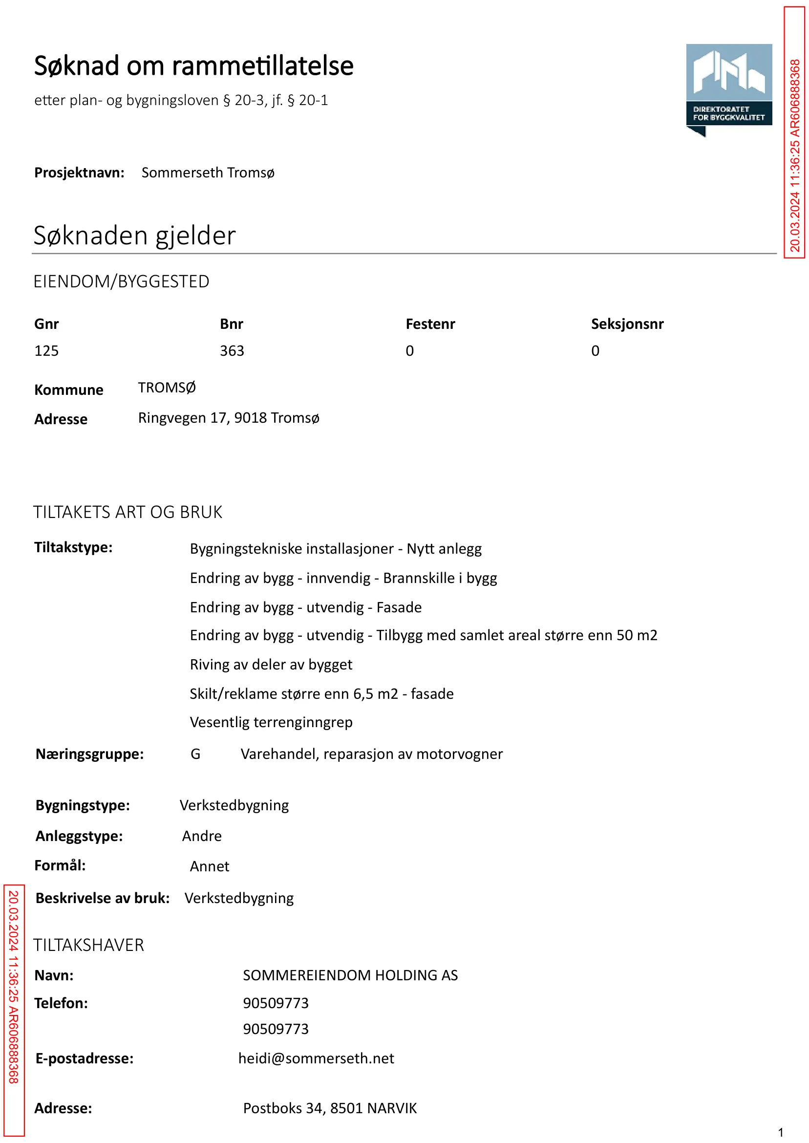 Søknad om rammetillatelse
