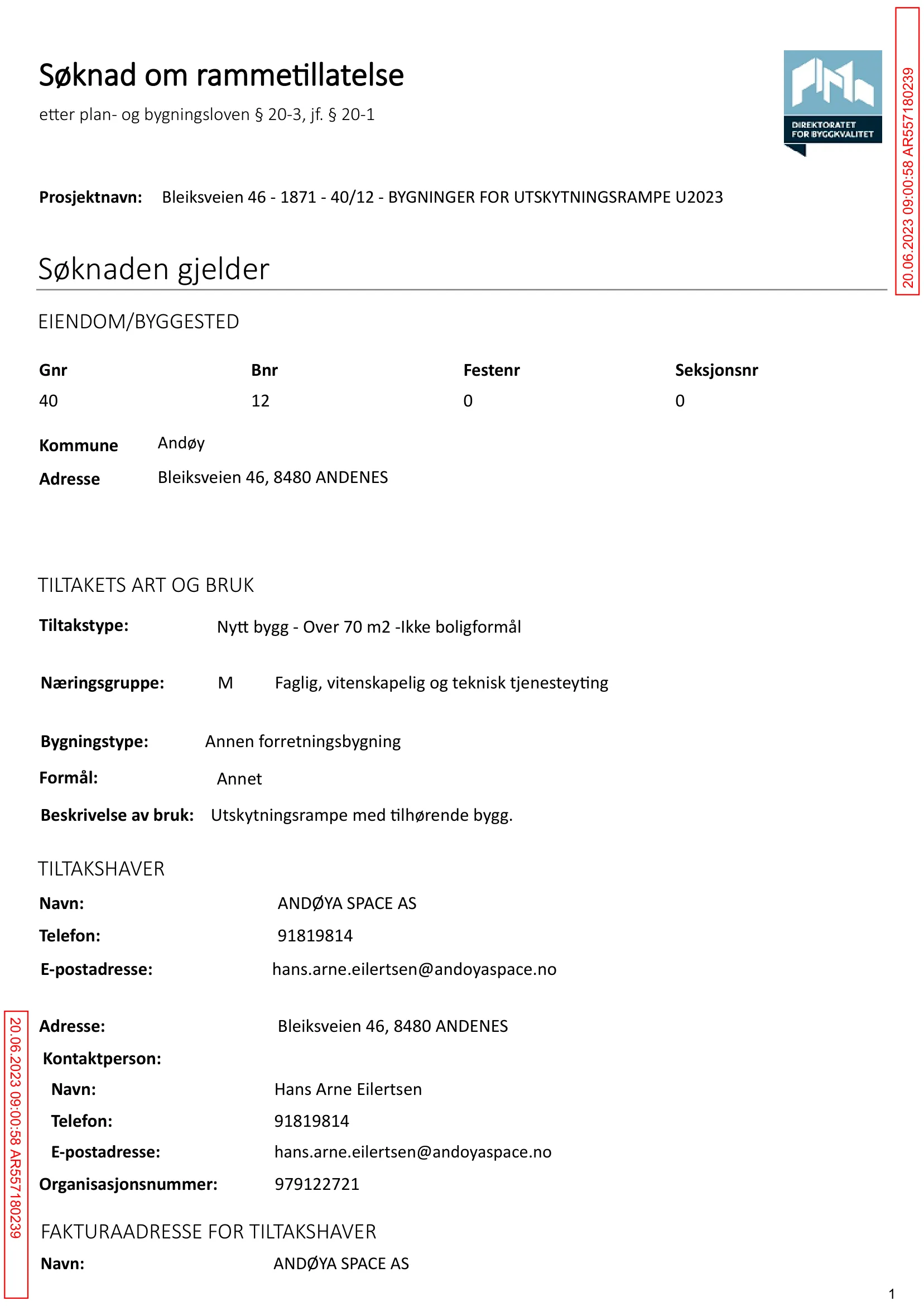 Søknad om rammetillatelse