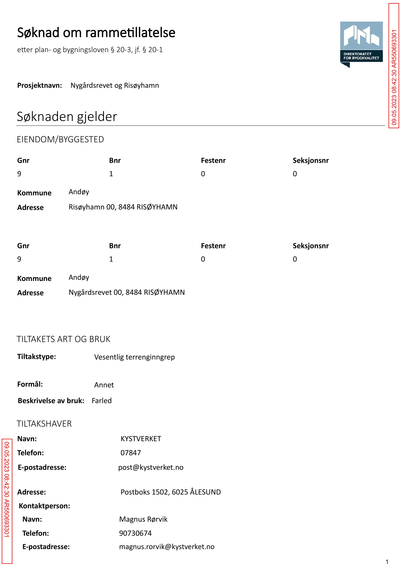 Søknad om rammetillatelse