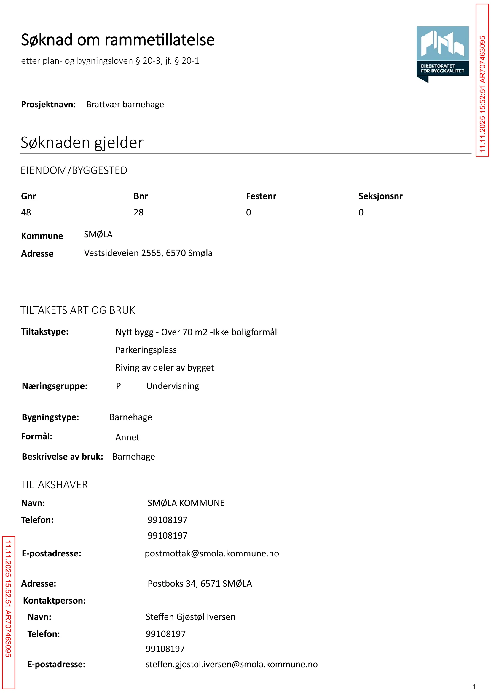 Søknad om rammetillatelse