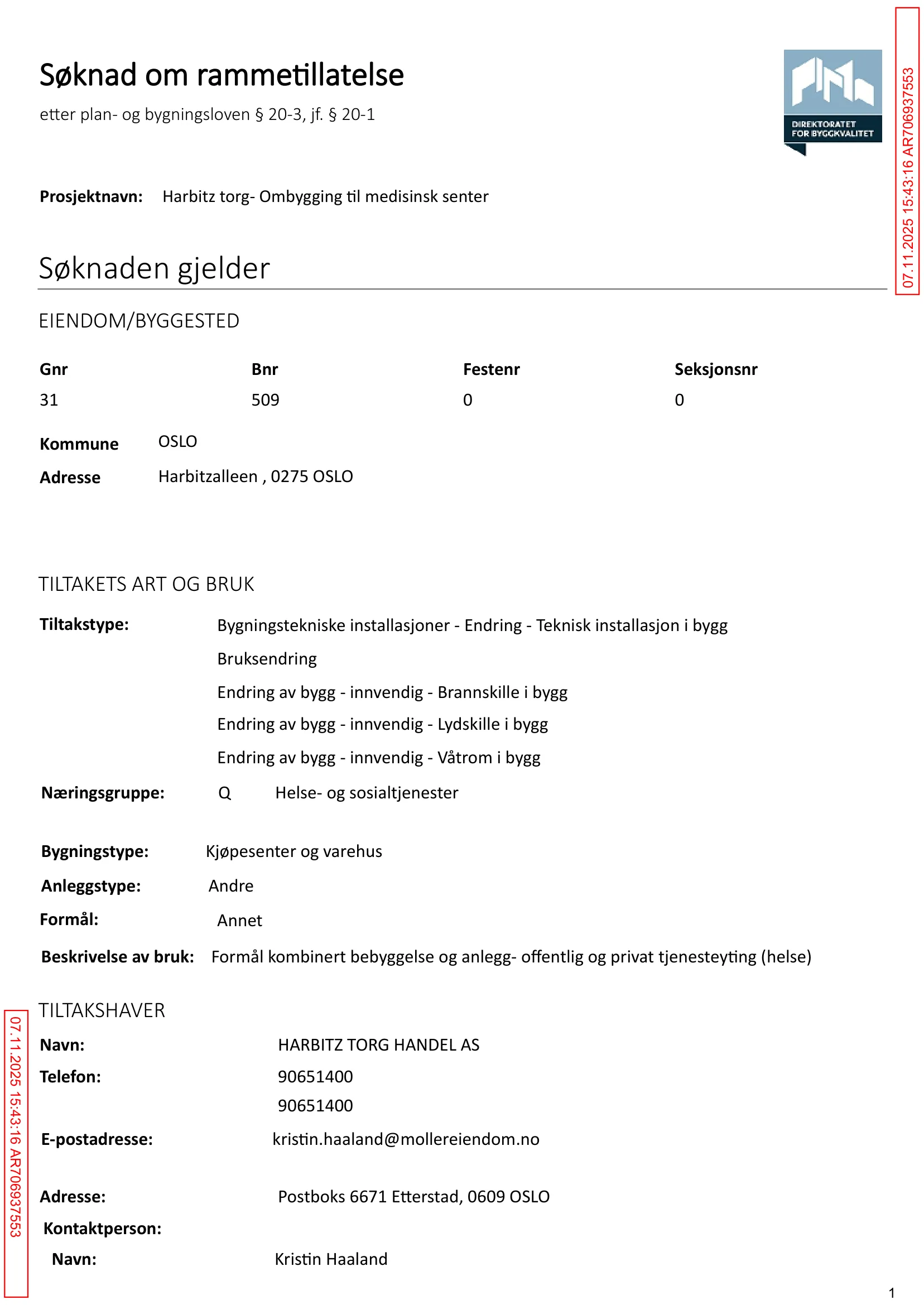 Søknad om rammetillatelse