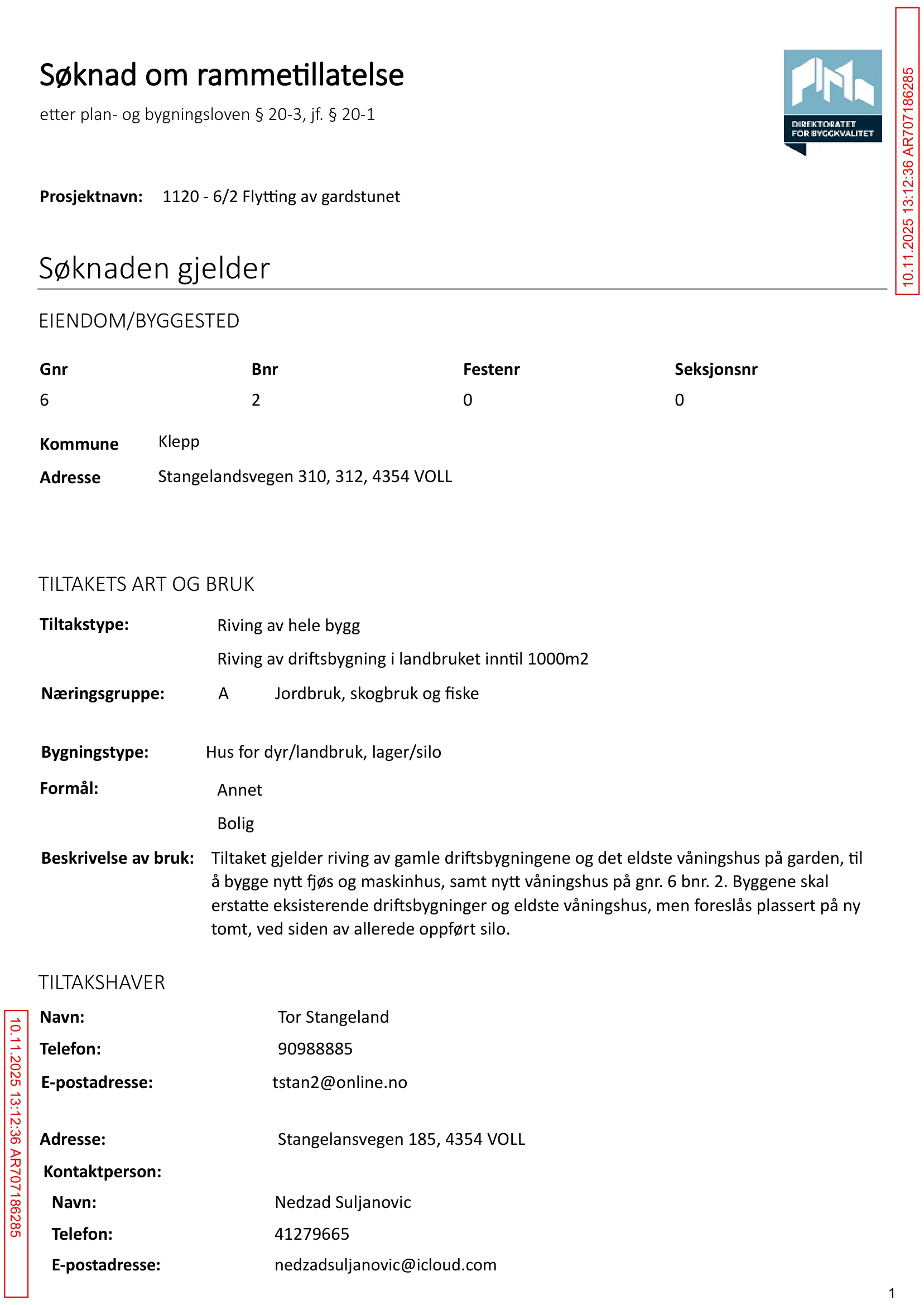 Søknad om rammetillatelse