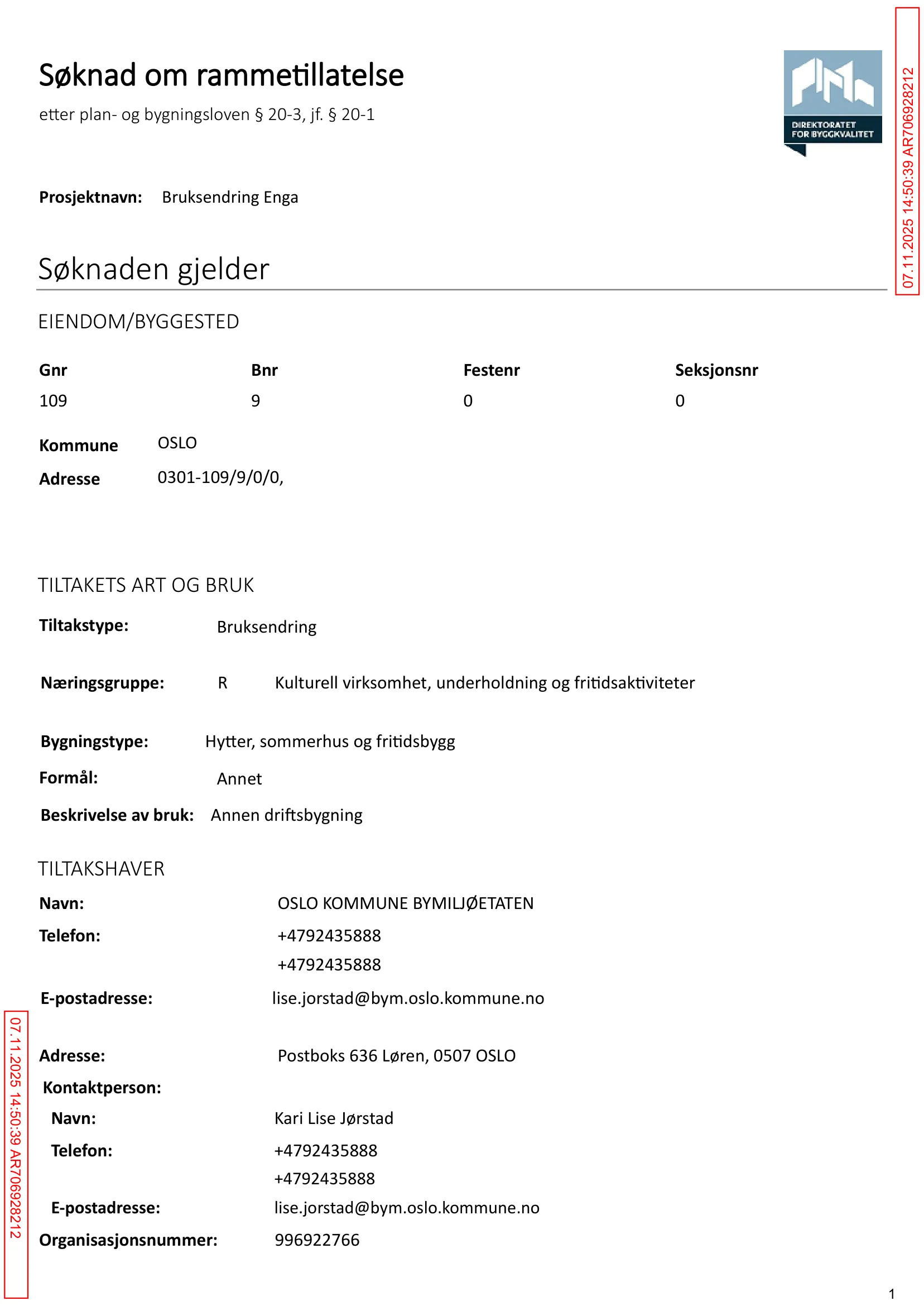 Søknad om rammetillatelse