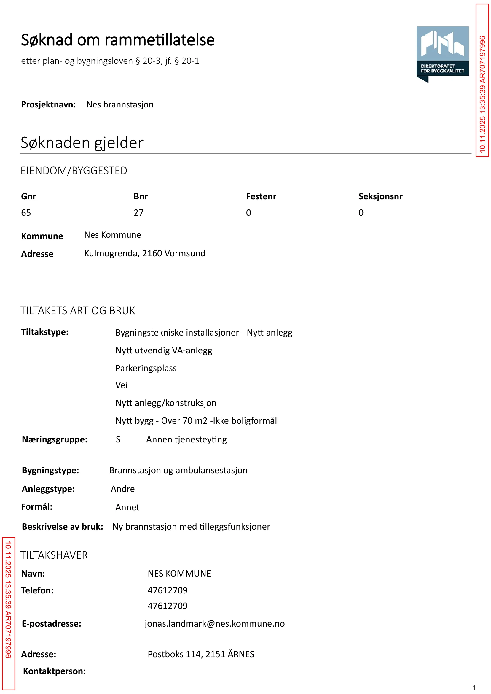 Søknad om rammetillatelse