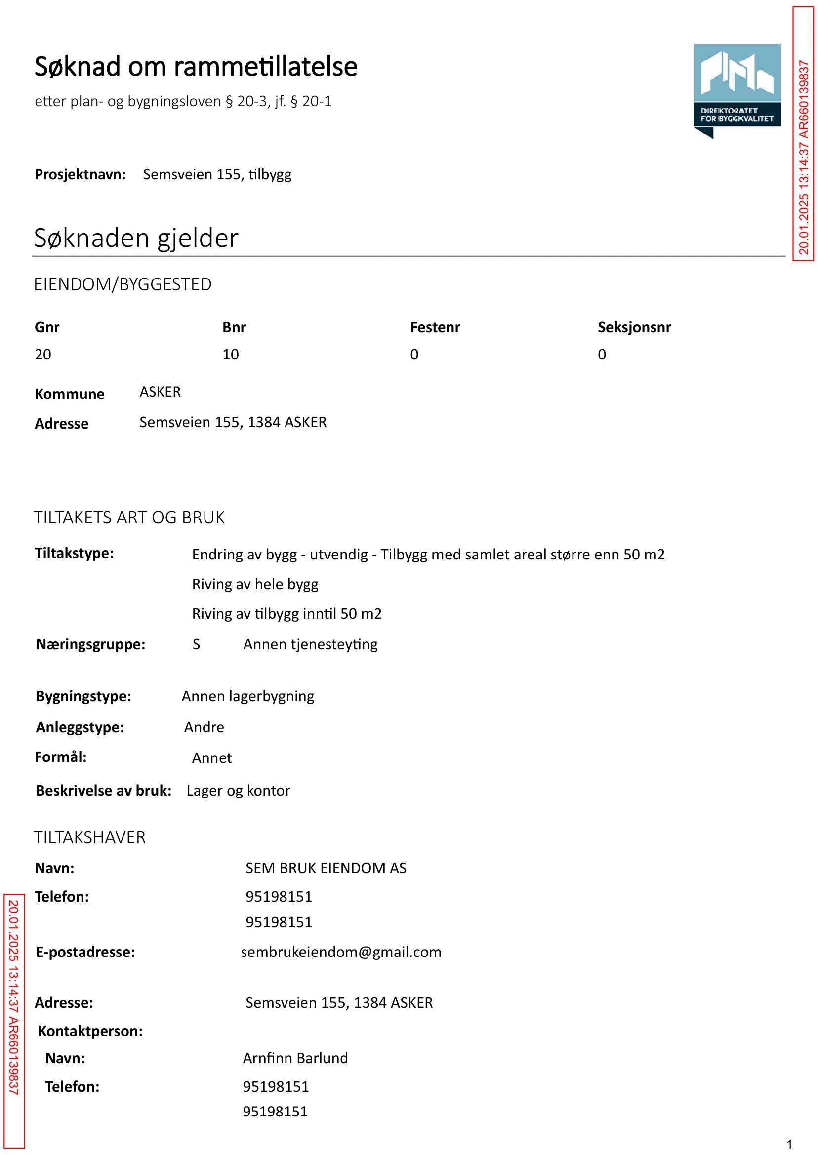 Søknad om rammetillatelse