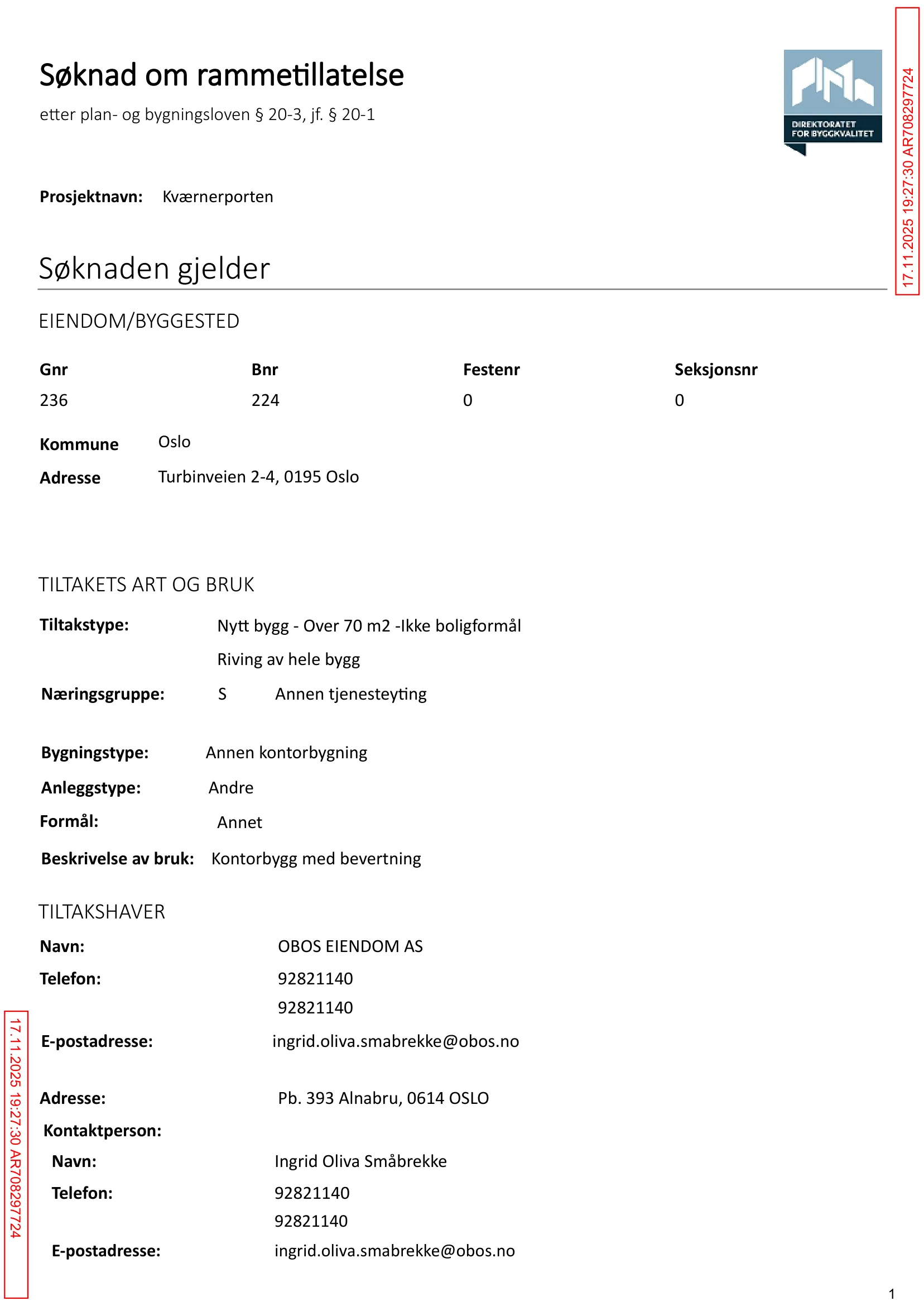 Søknad om rammetillatelse