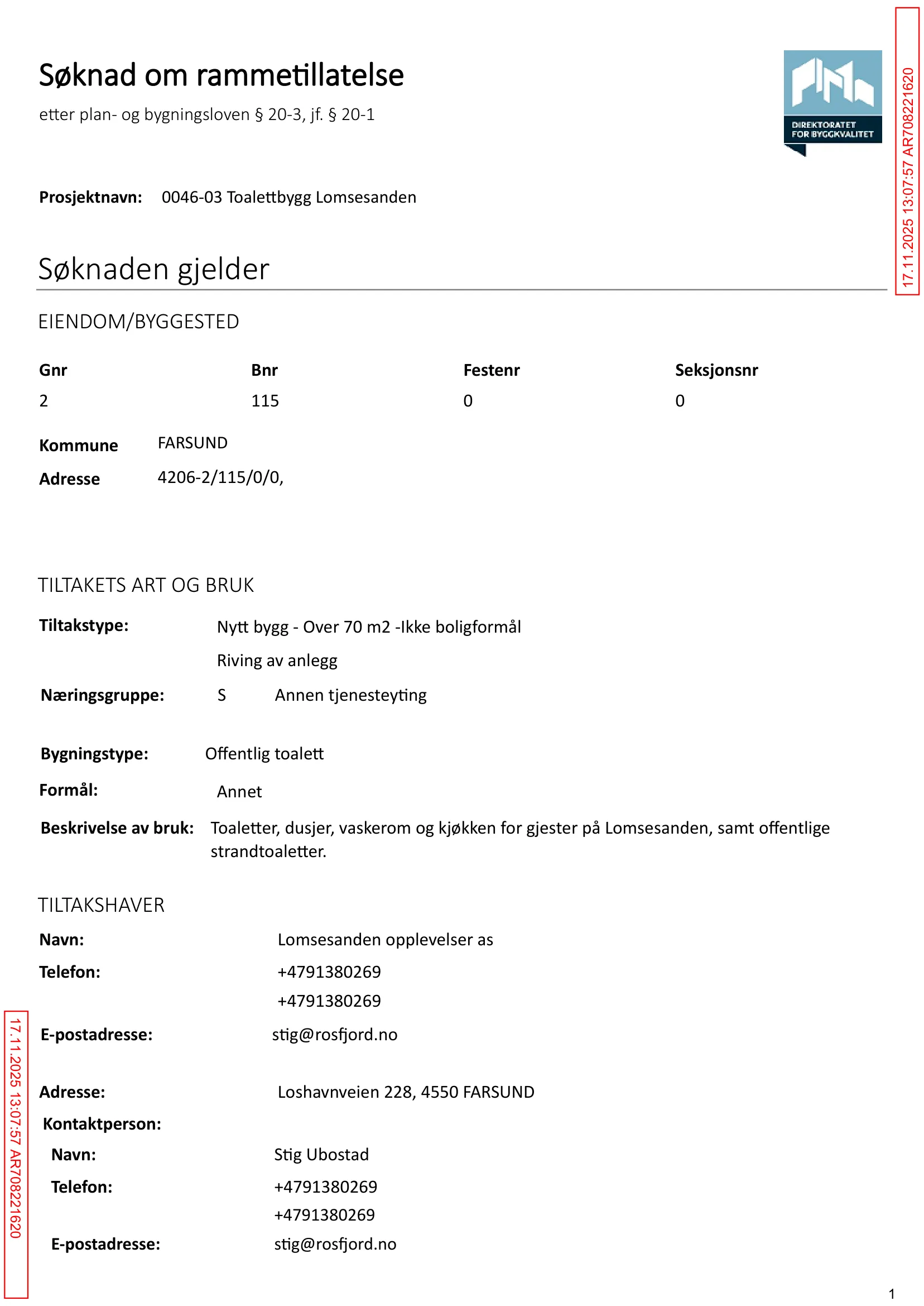 Søknad om rammetillatelse