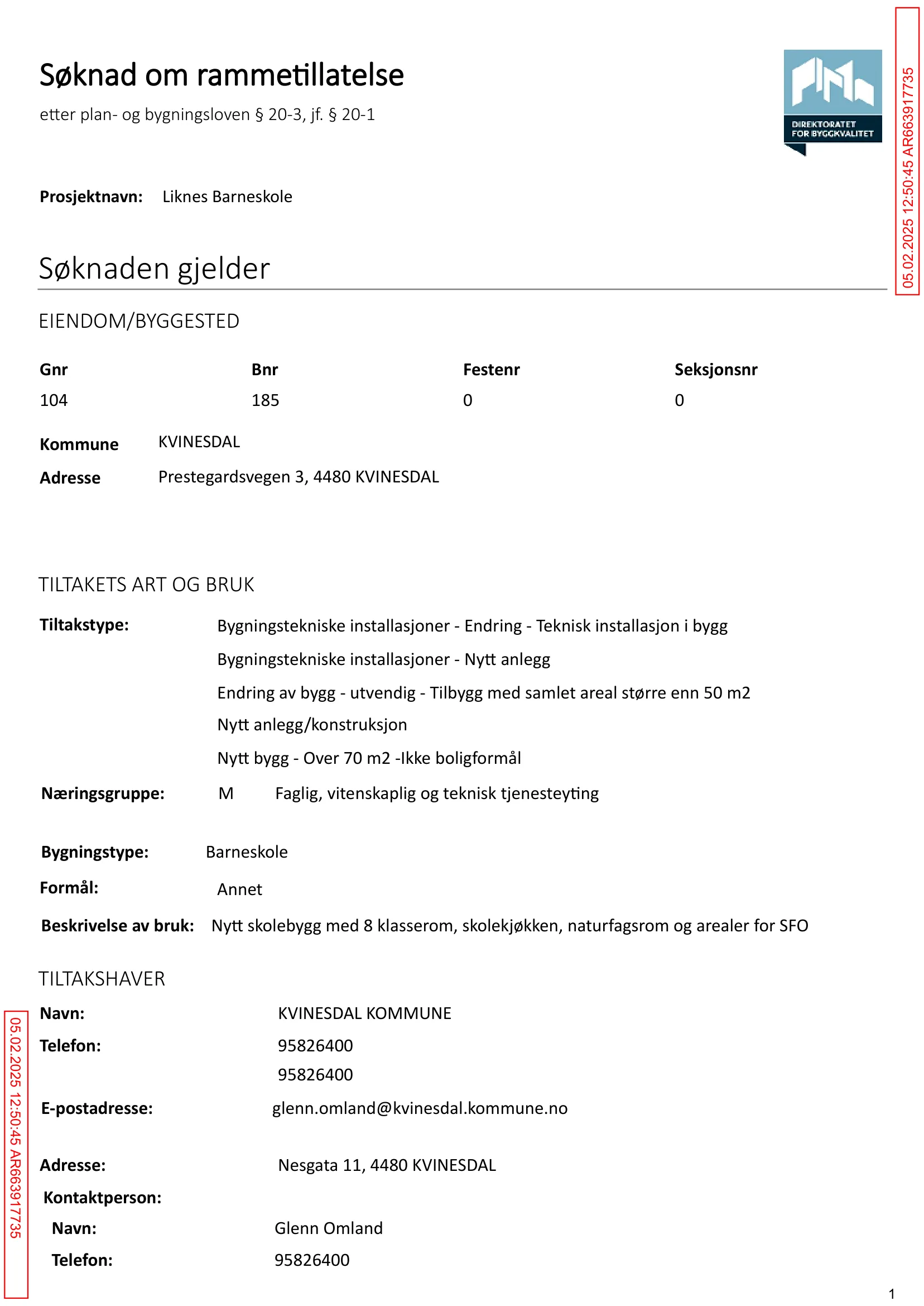 Søknad om rammetillatelse