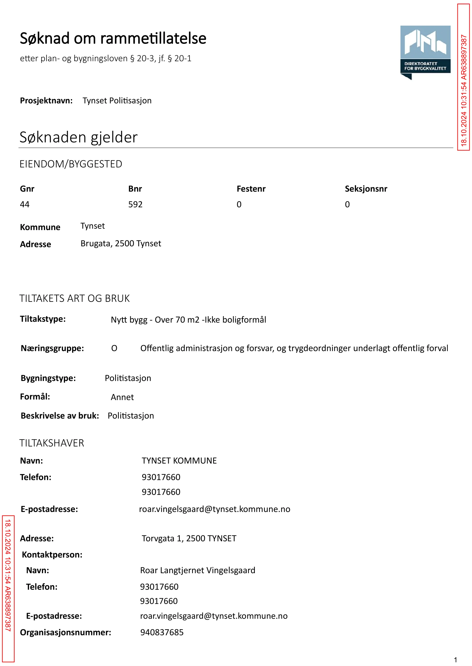 Søknad om rammetillatelse