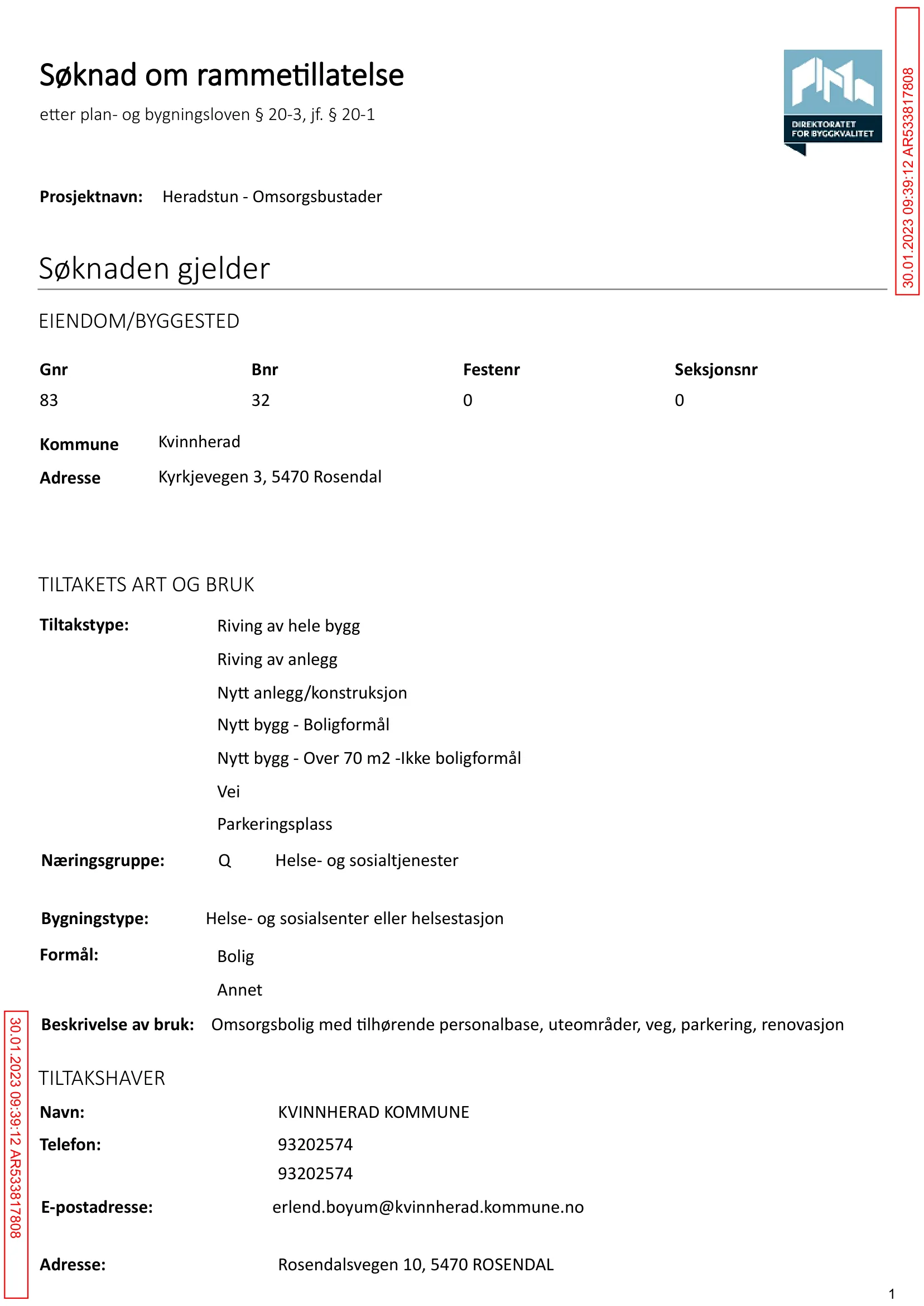 Søknad om rammetillatelse