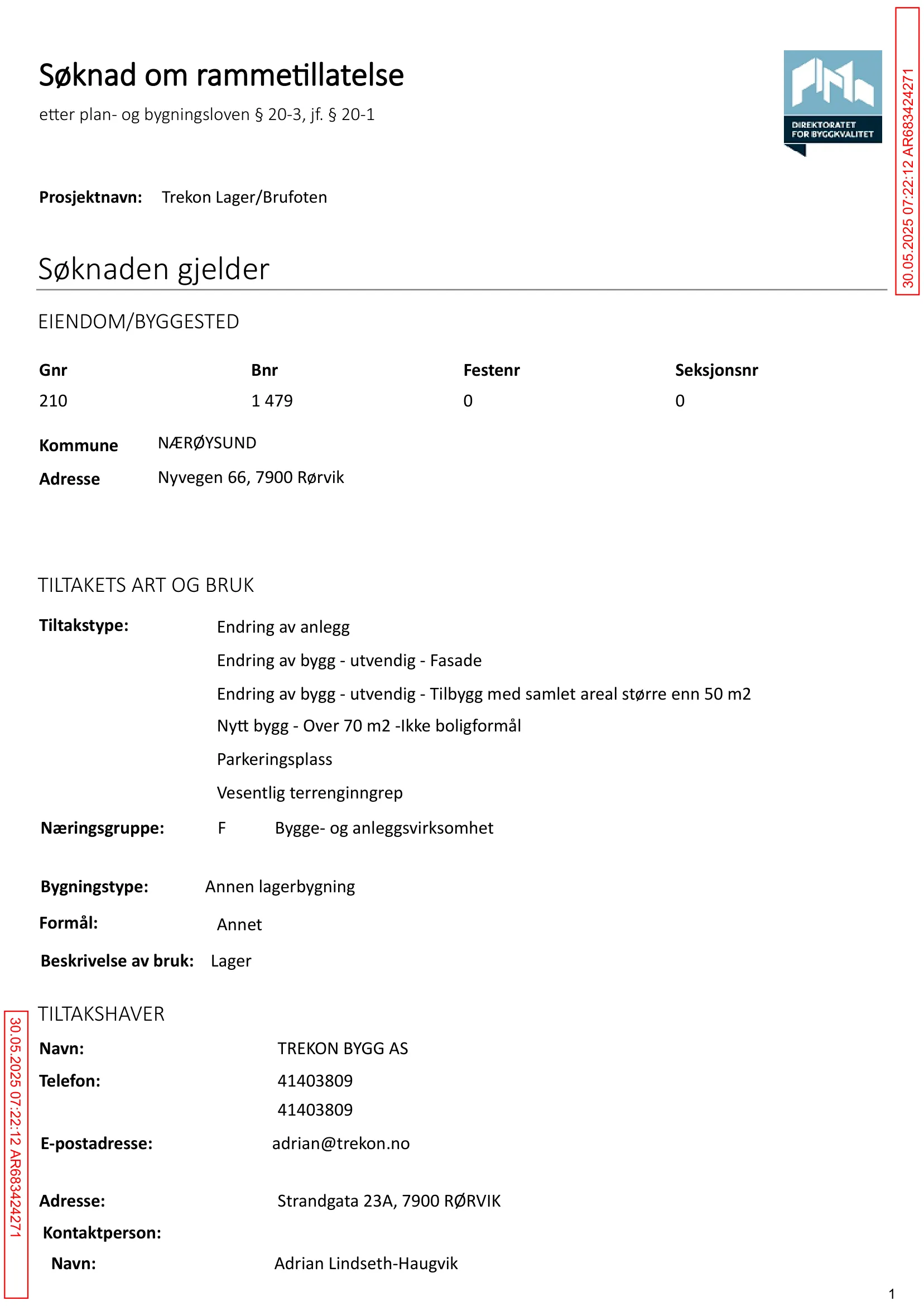 Søknad om rammetillatelse