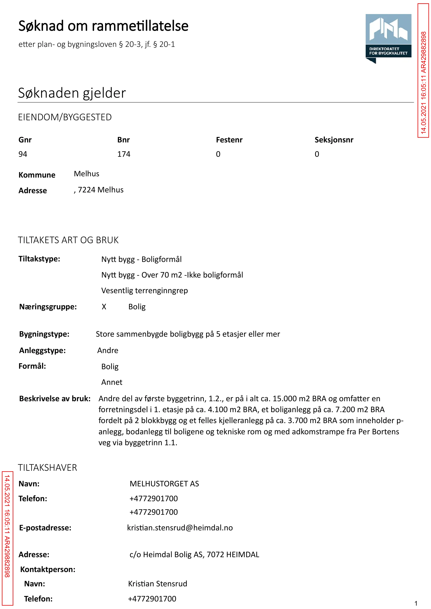 Søknad om rammetillatelse