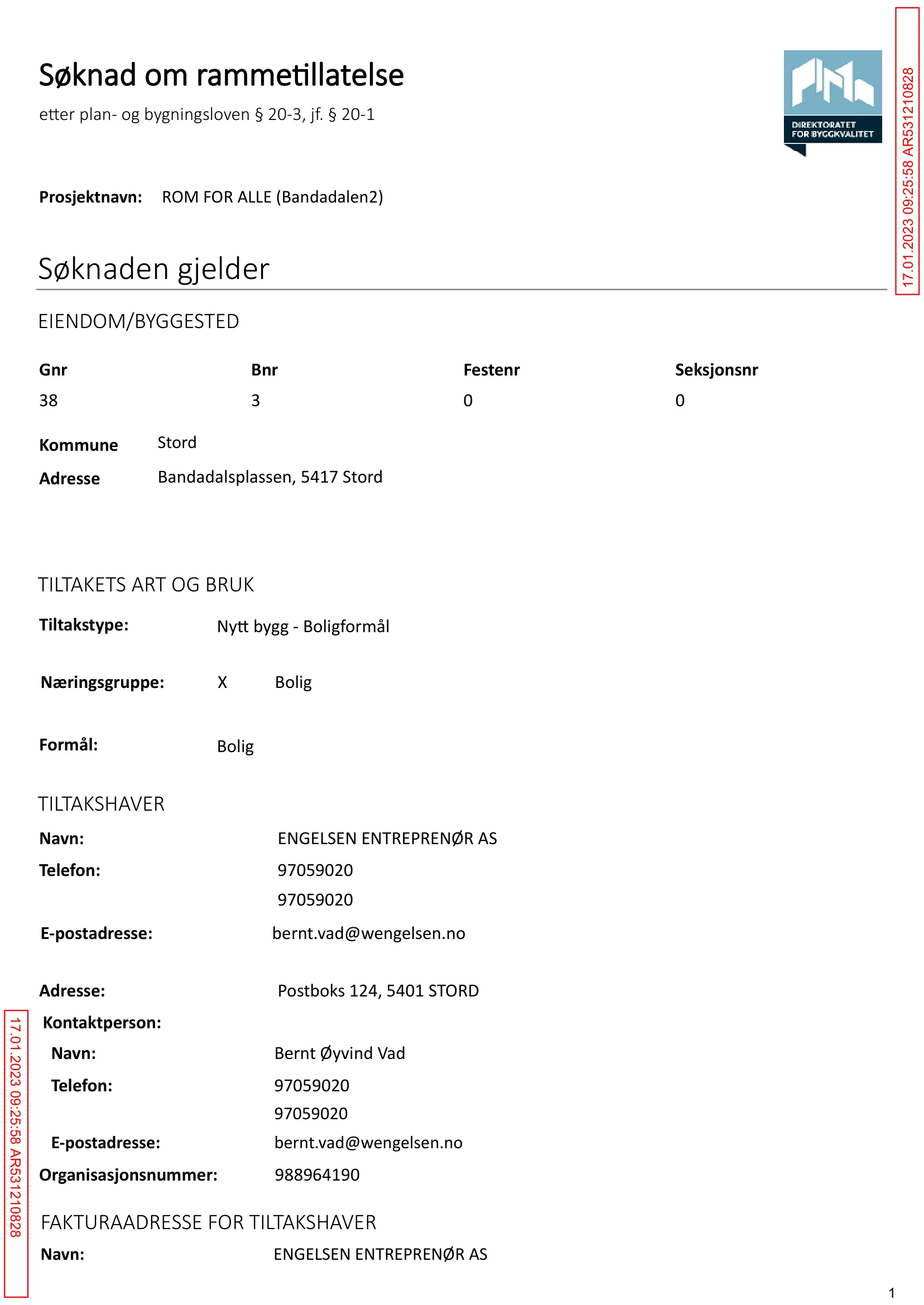 Søknad om rammetillatelse