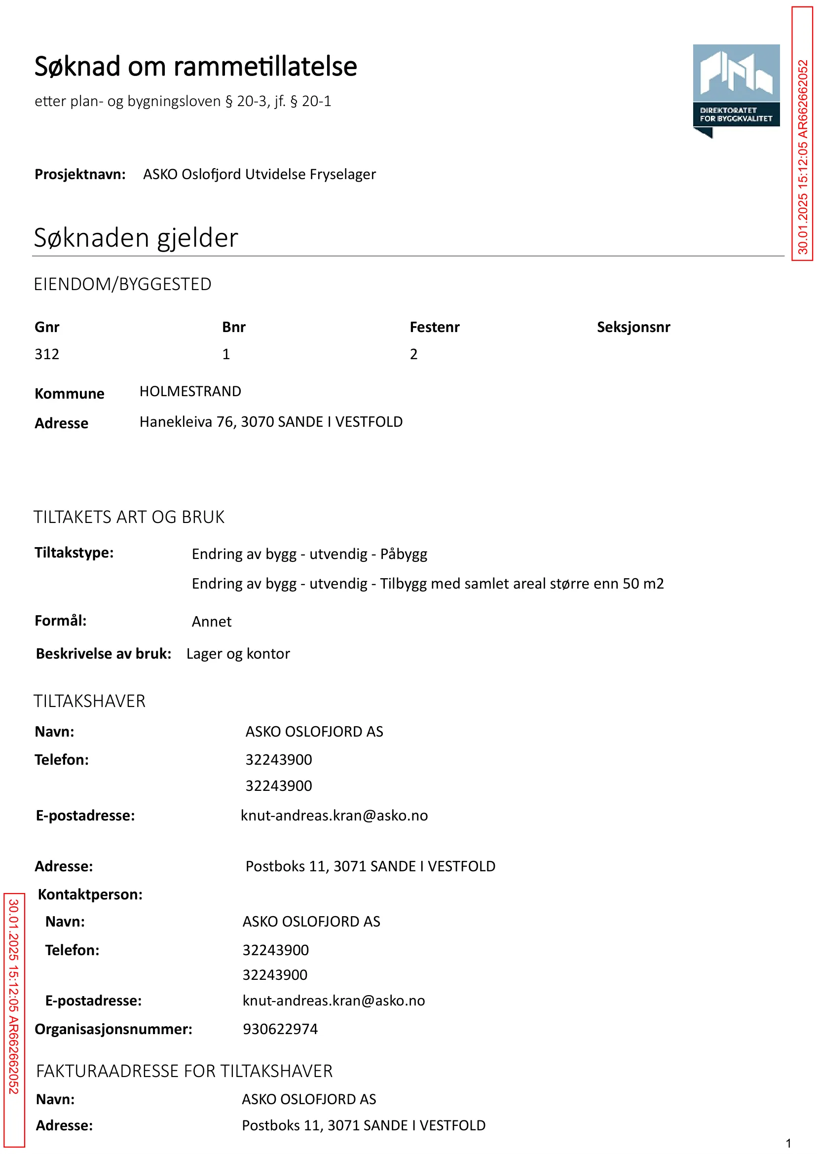 Søknad om rammetillatelse