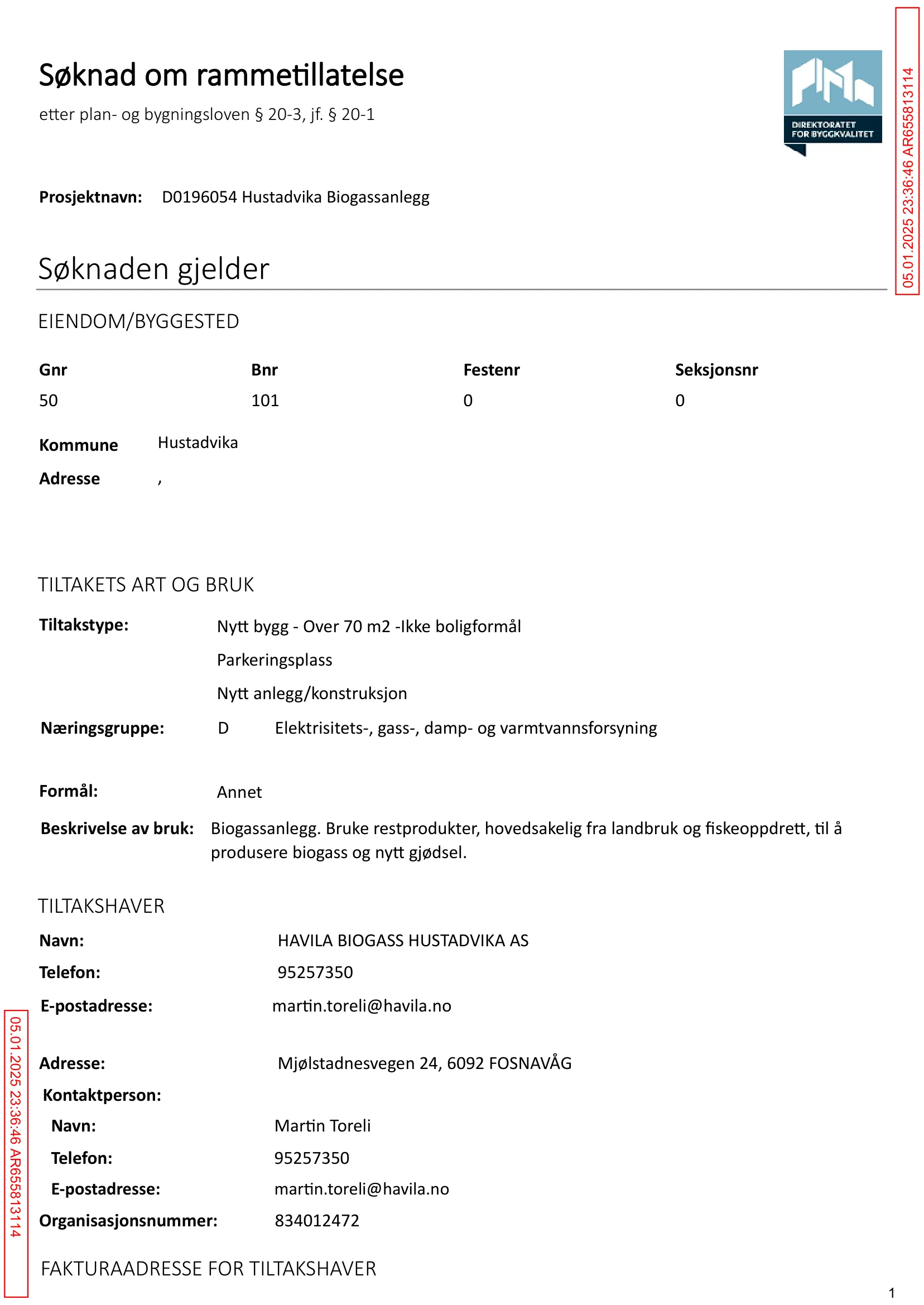 Søknad om rammetillatelse