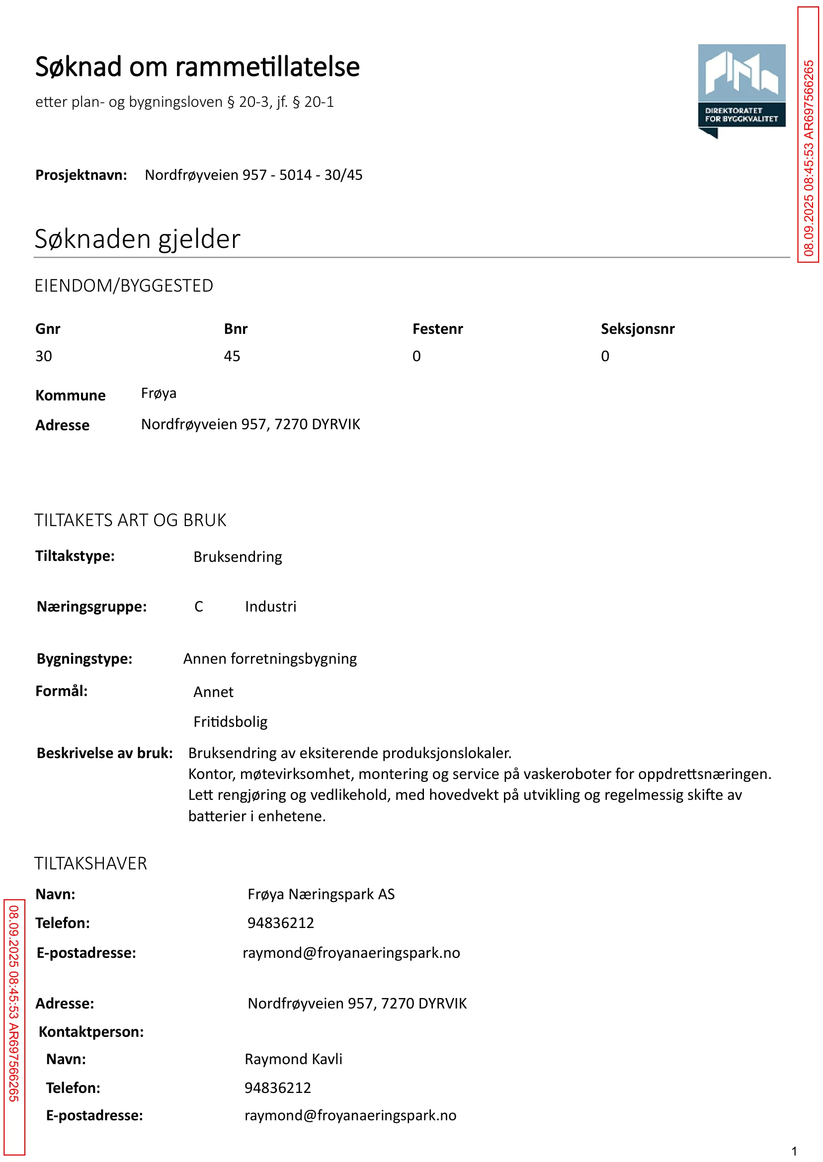 Søknad om rammetillatelse