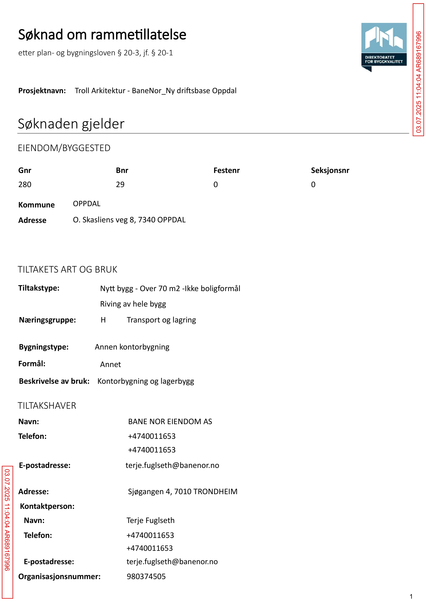 Søknad om rammetillatelse