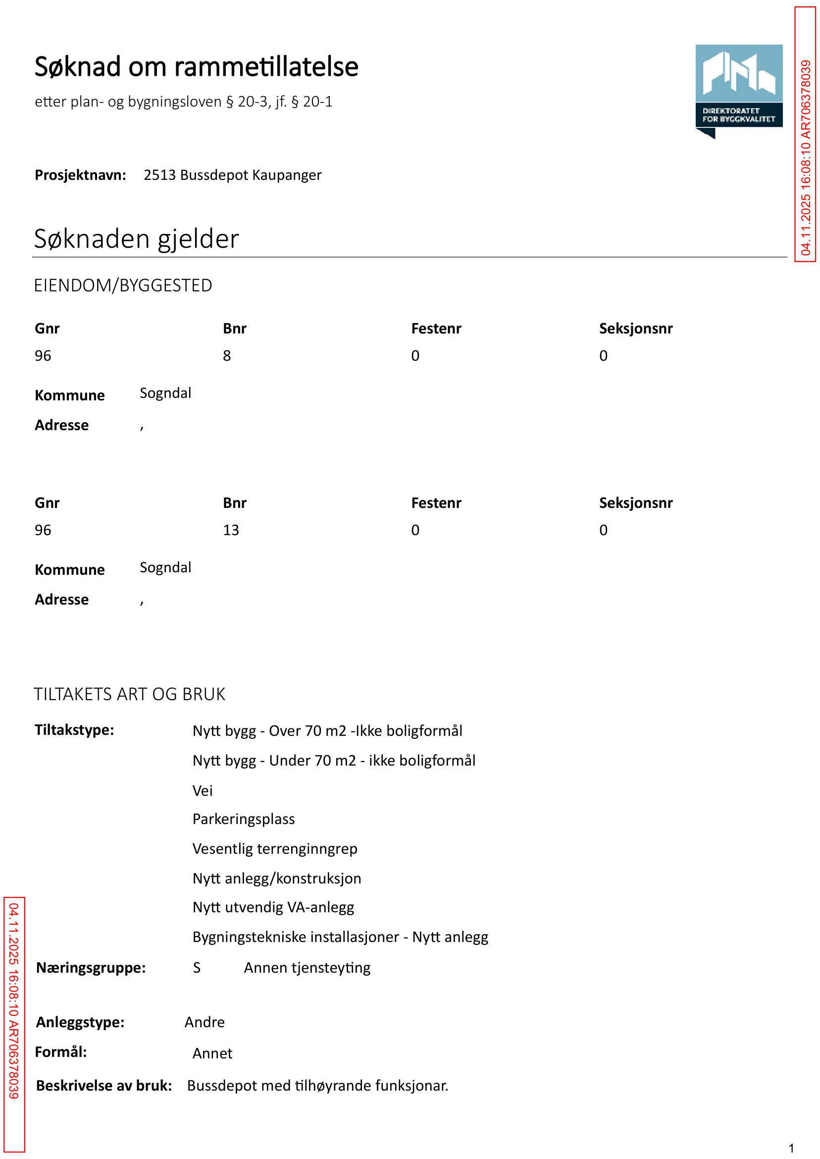 Søknad om rammetillatelse