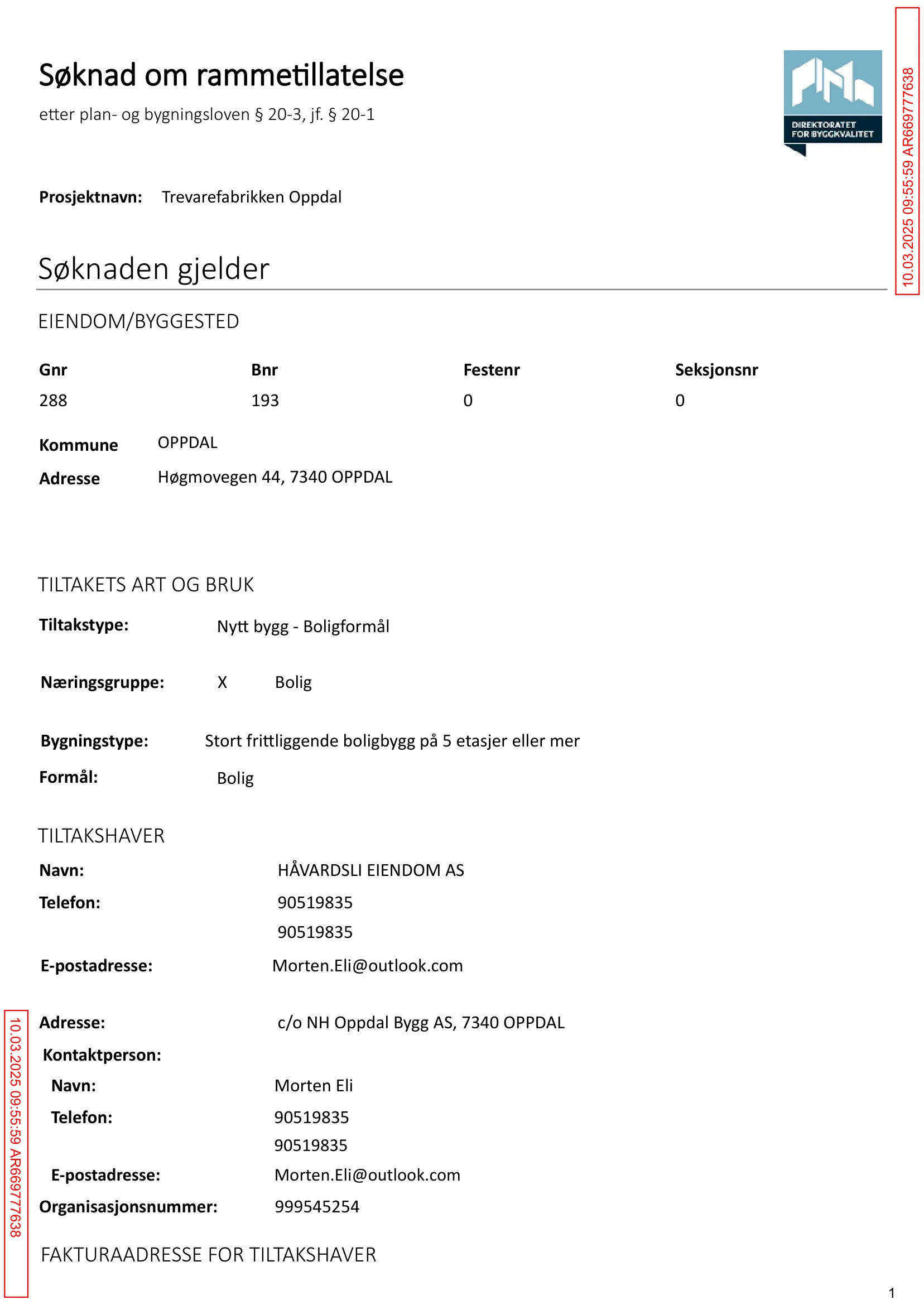 Søknad om rammetillatelse