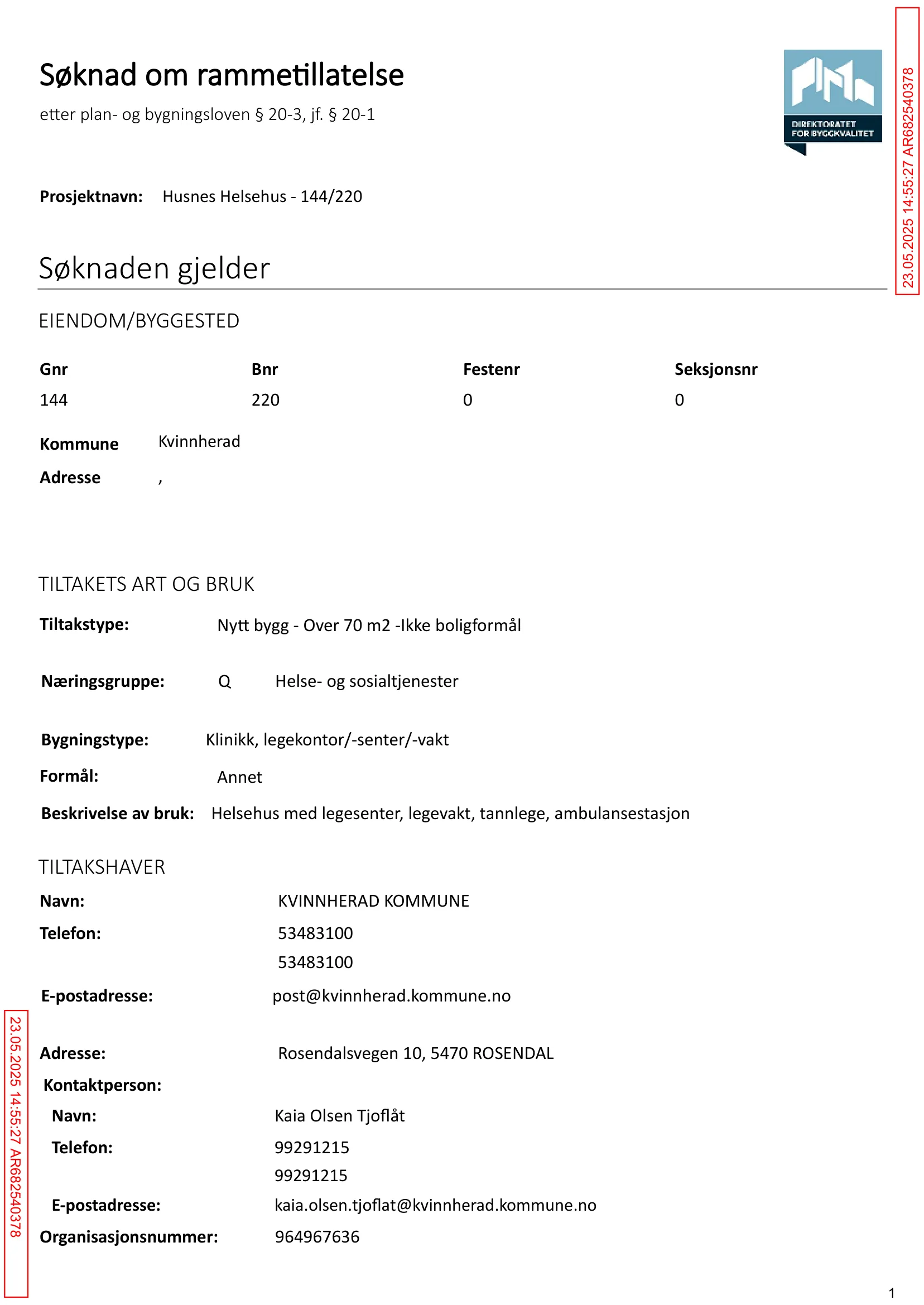 Søknad om rammetillatelse