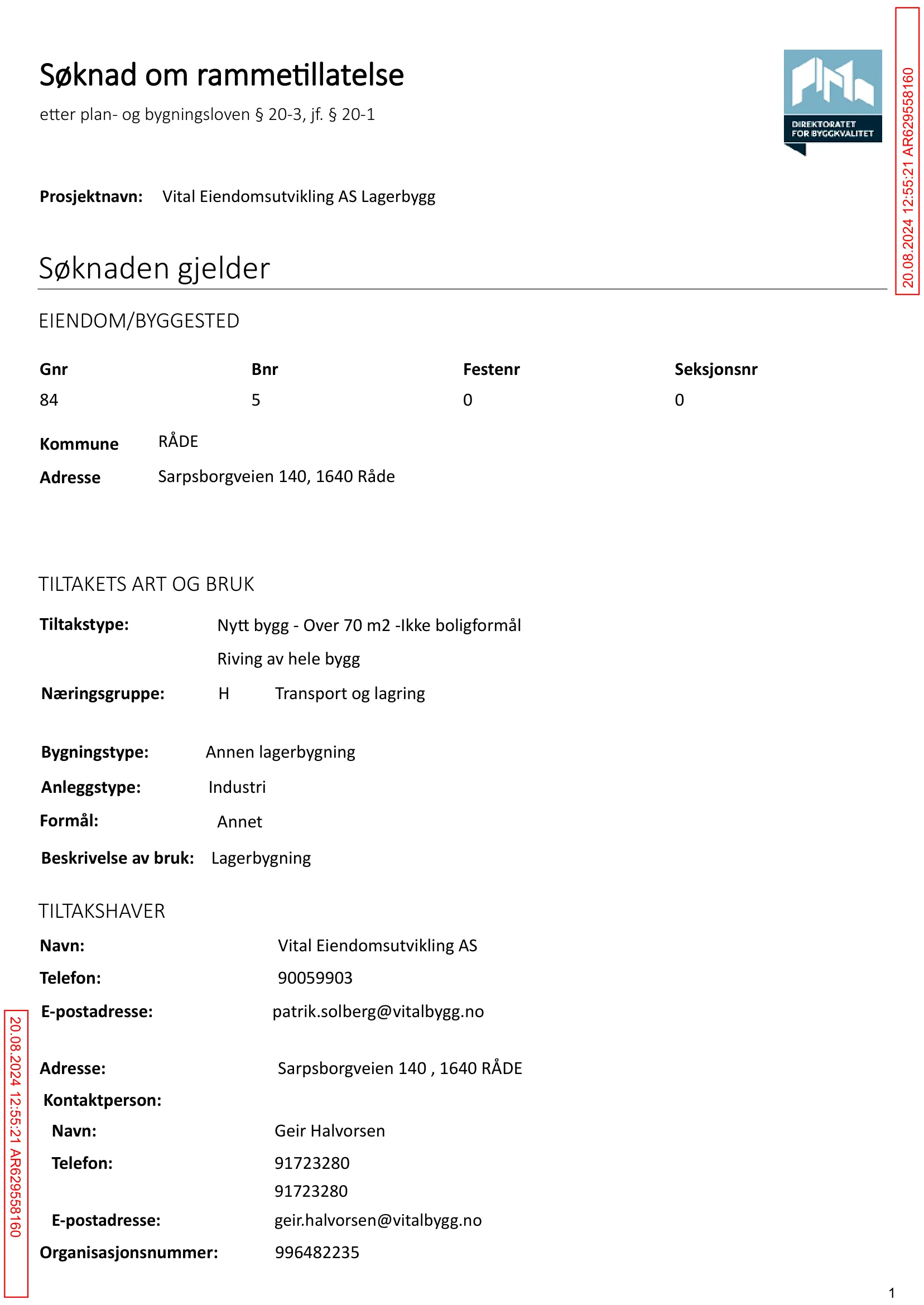 Søknad om rammetillatelse