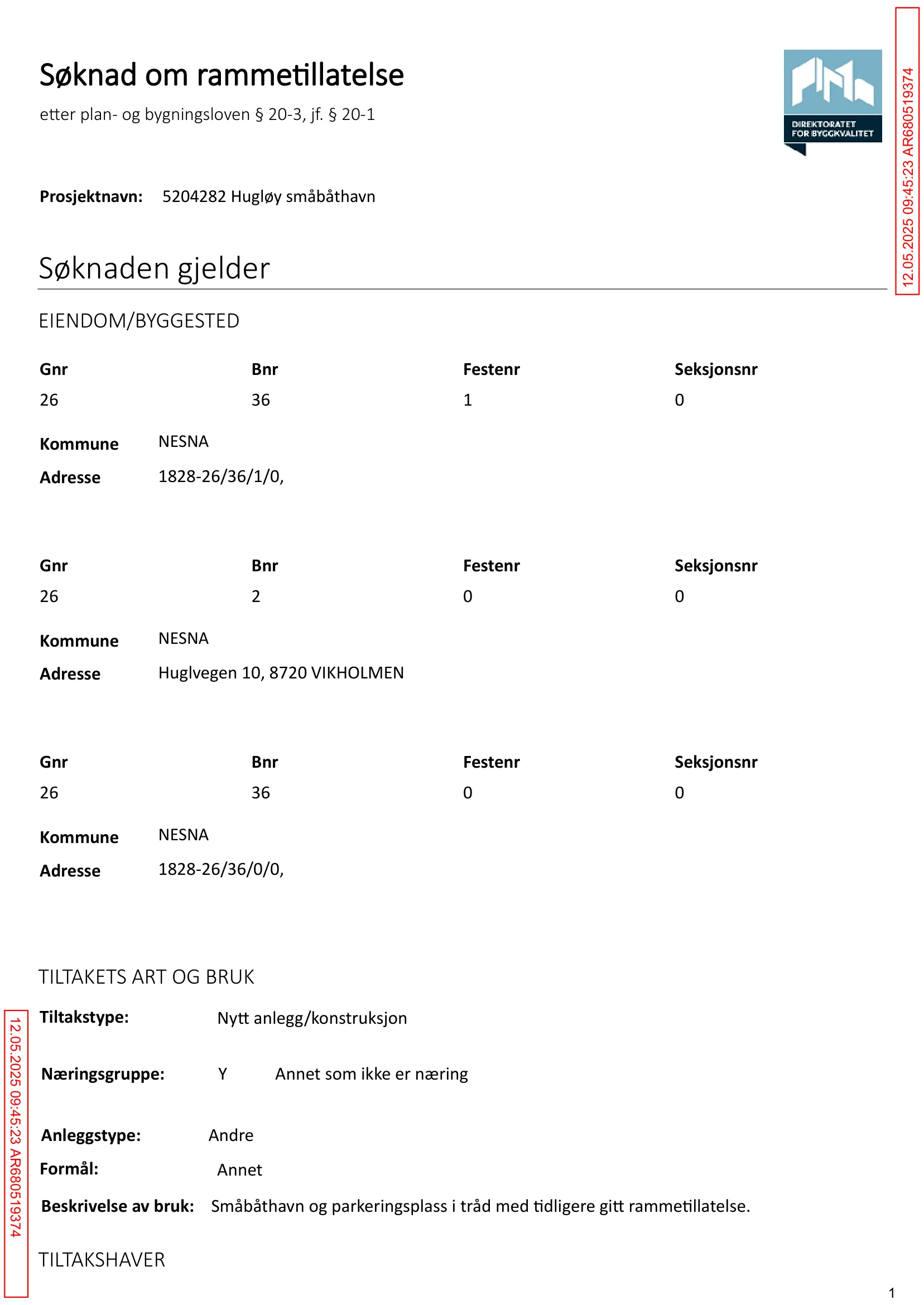 Søknad om rammetillatelse