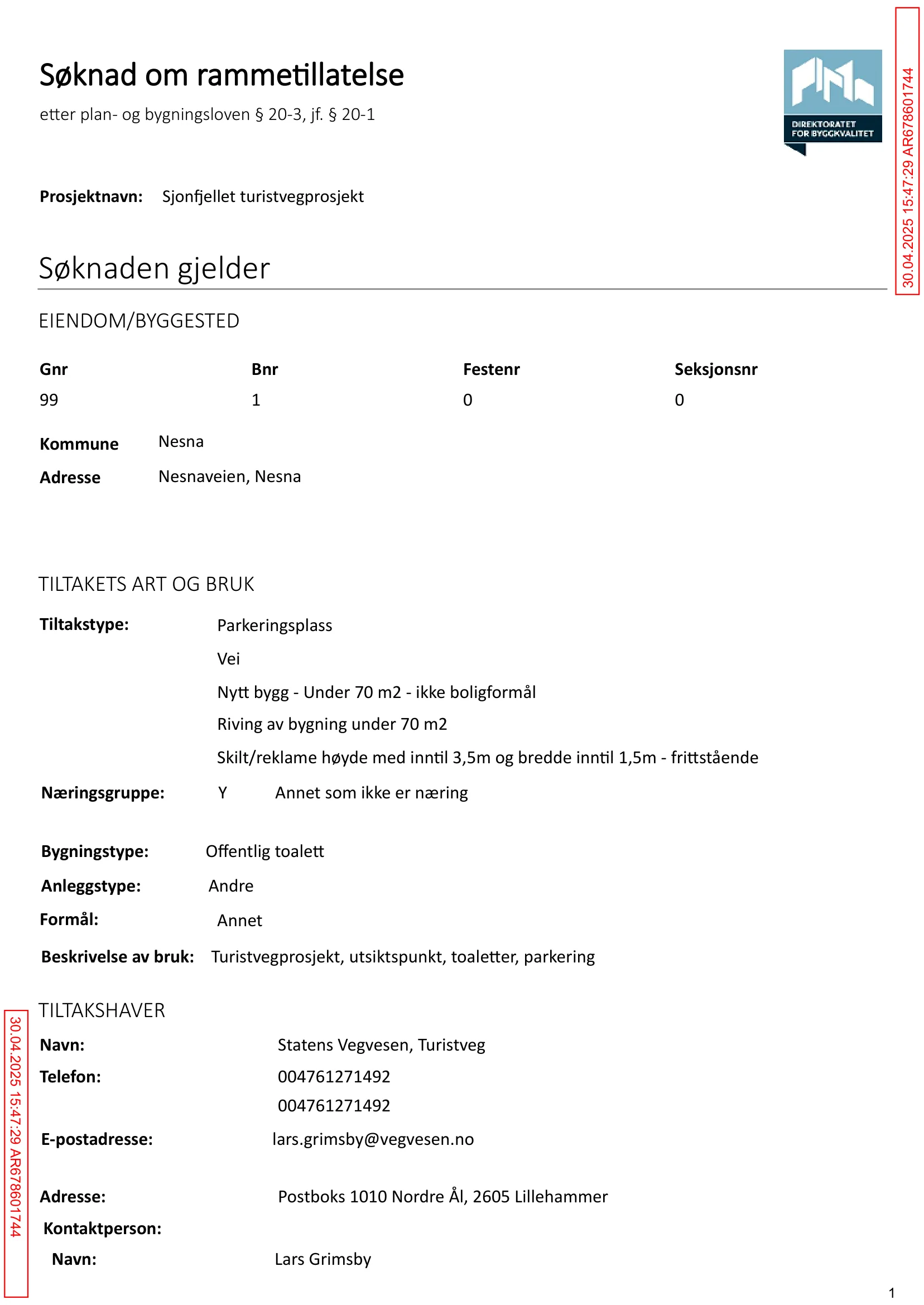 Søknad om rammetillatelse