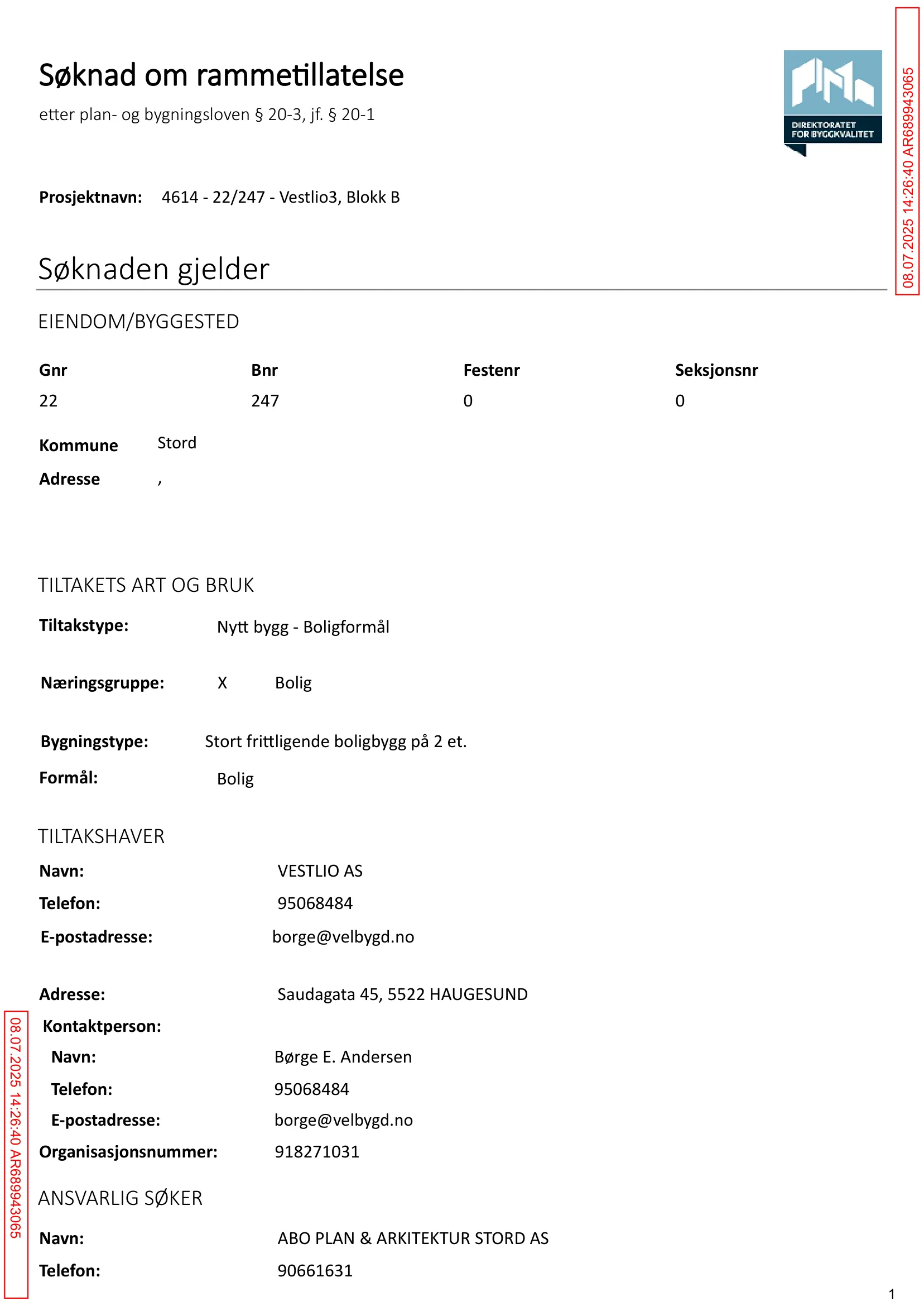 Søknad om rammetillatelse