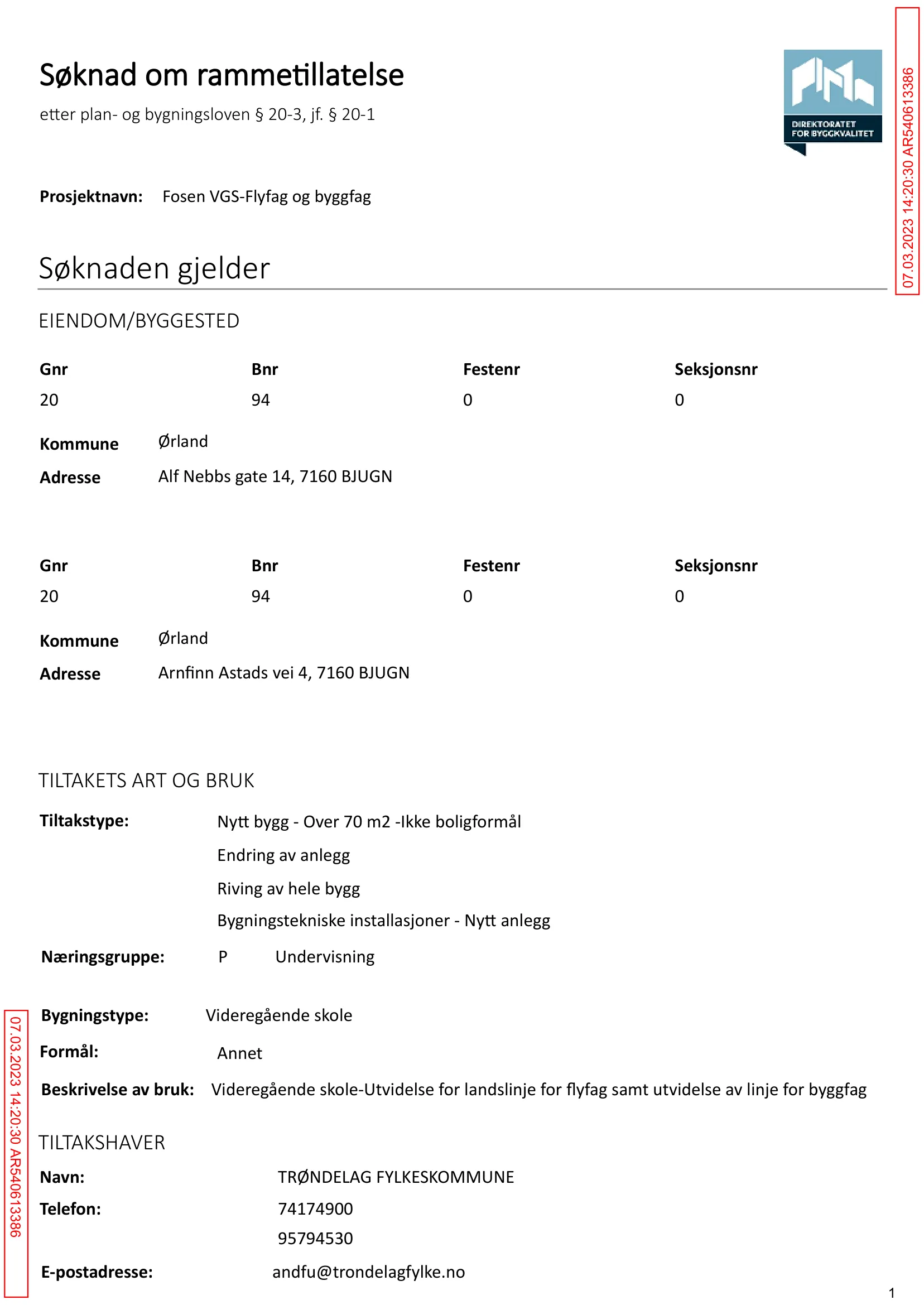 Søknad om rammetillatelse