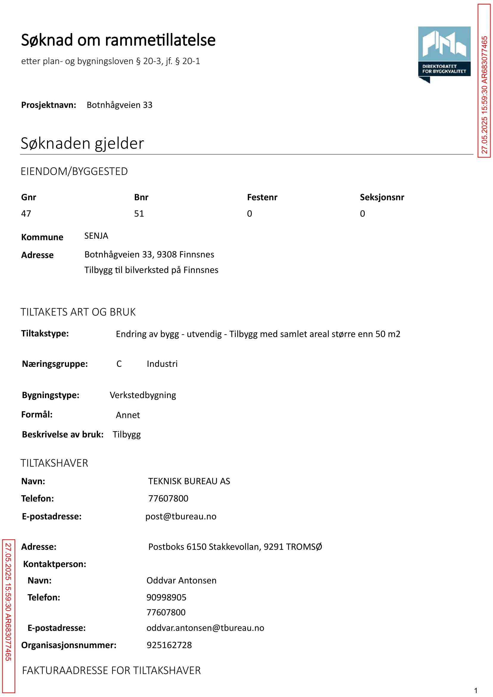 Søknad om rammetillatelse
