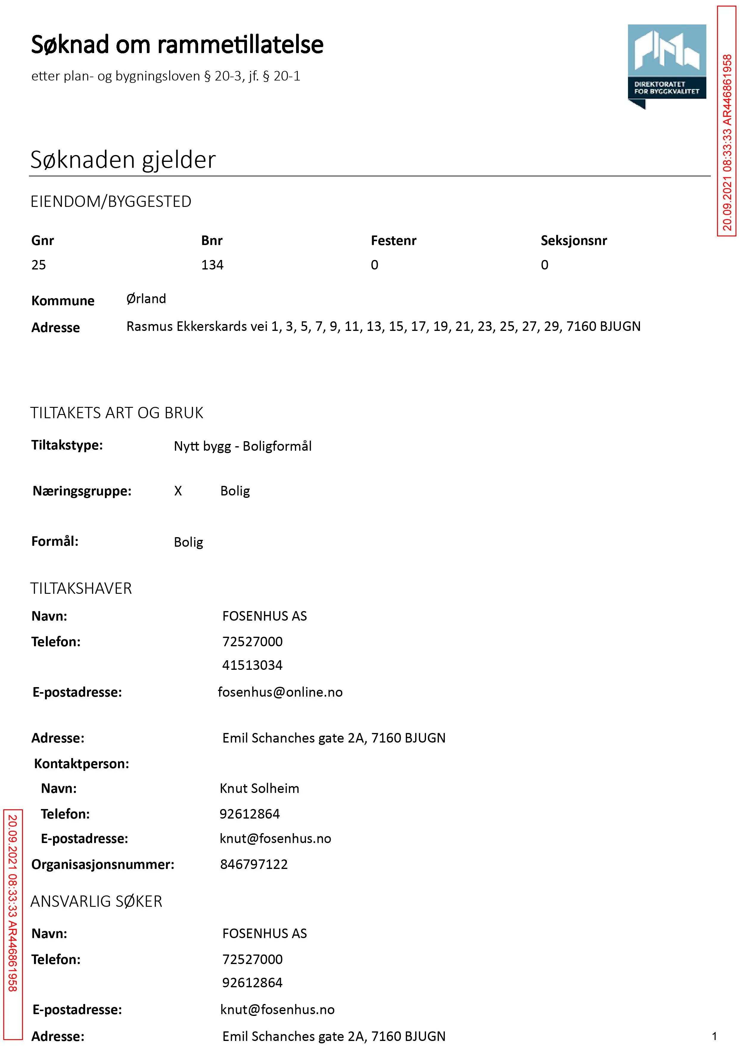 Søknad om rammetillatelse