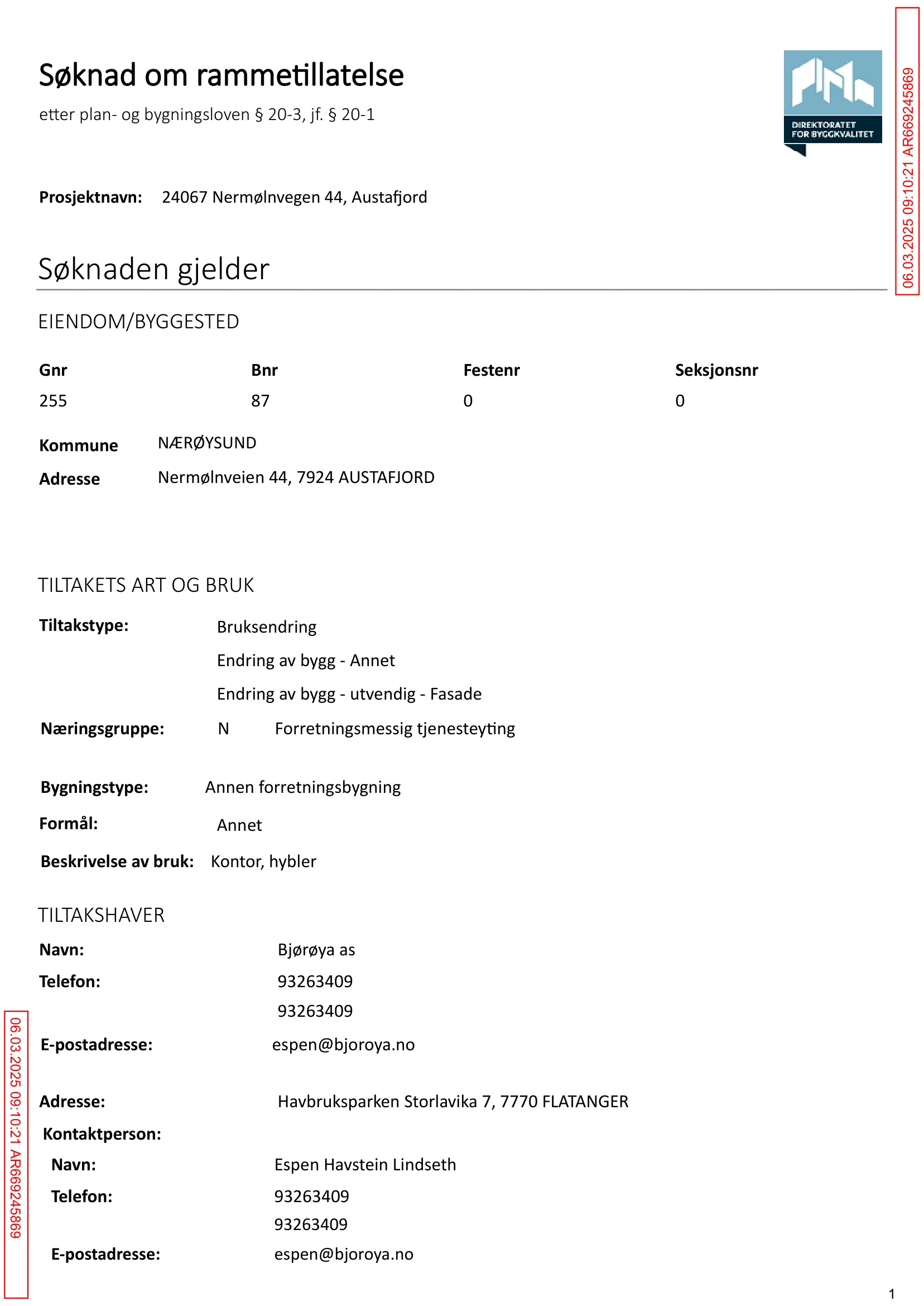 Søknad om rammetillatelse