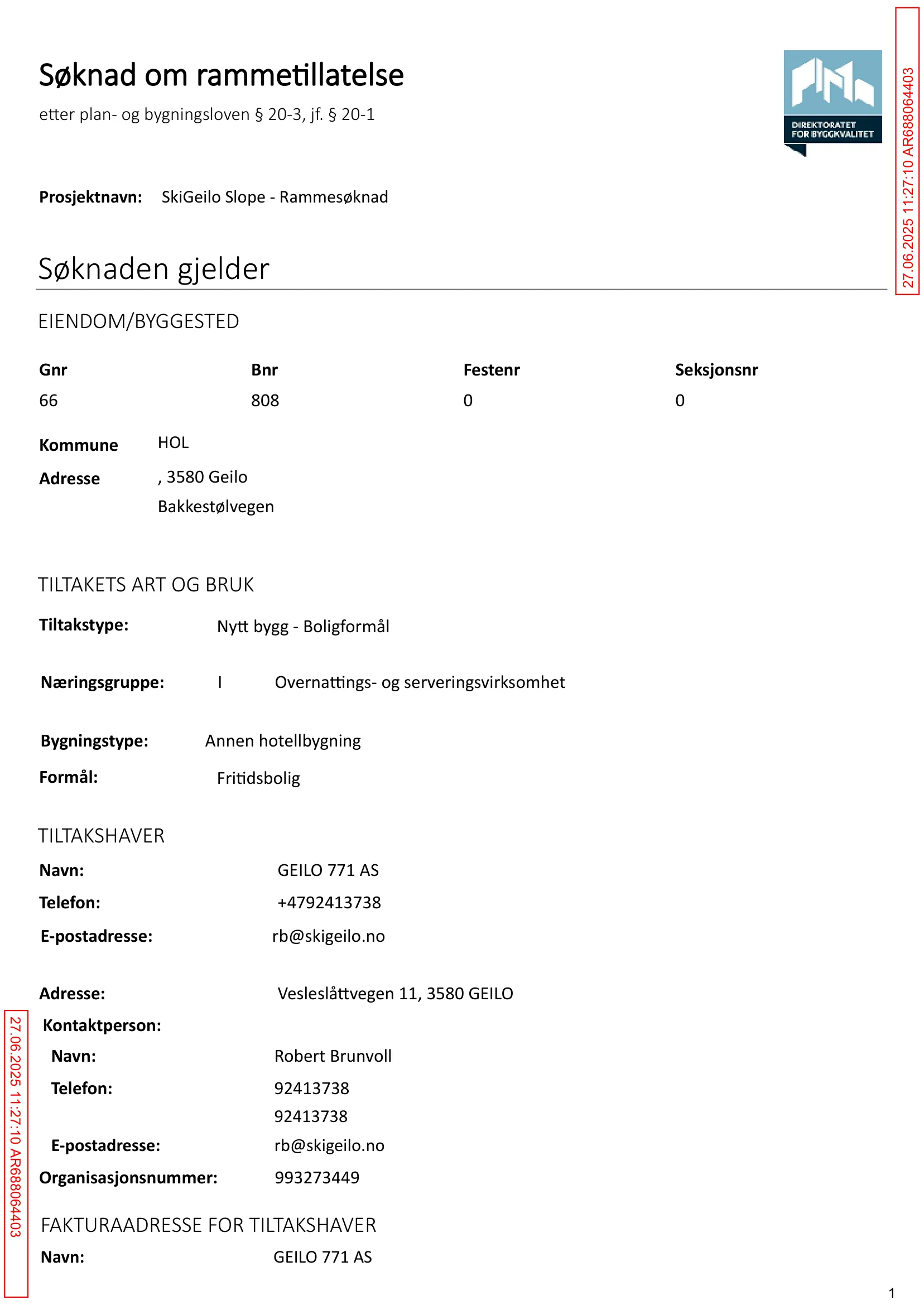 Søknad om rammetillatelse