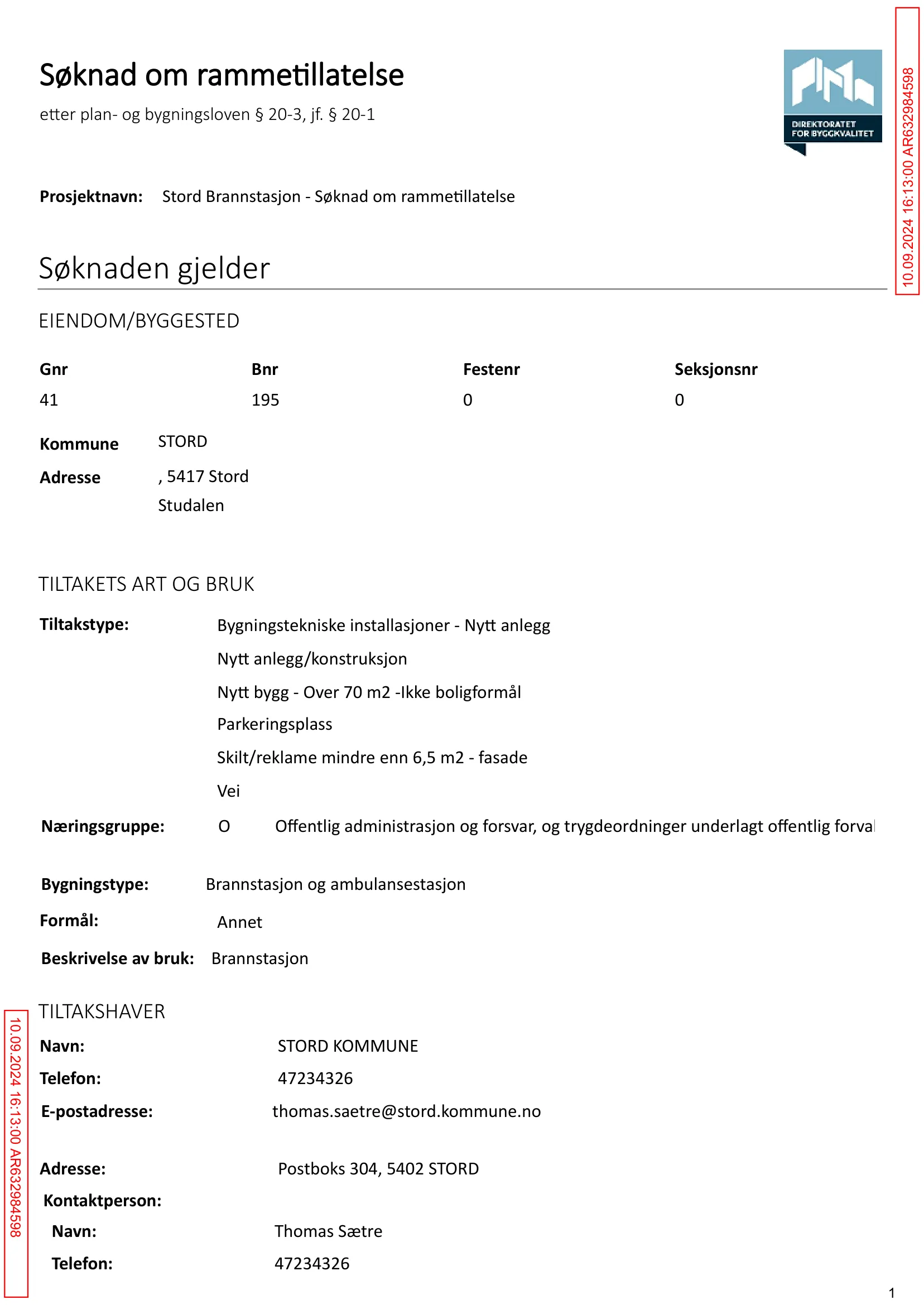 Søknad om rammetillatelse