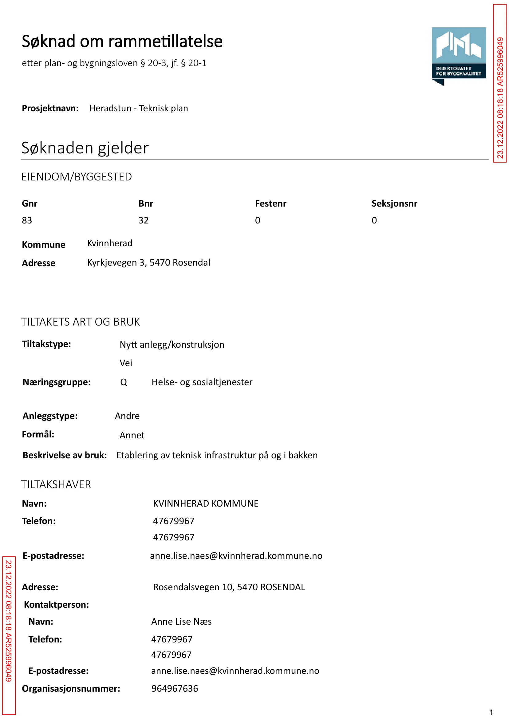 Søknad om rammetillatelse