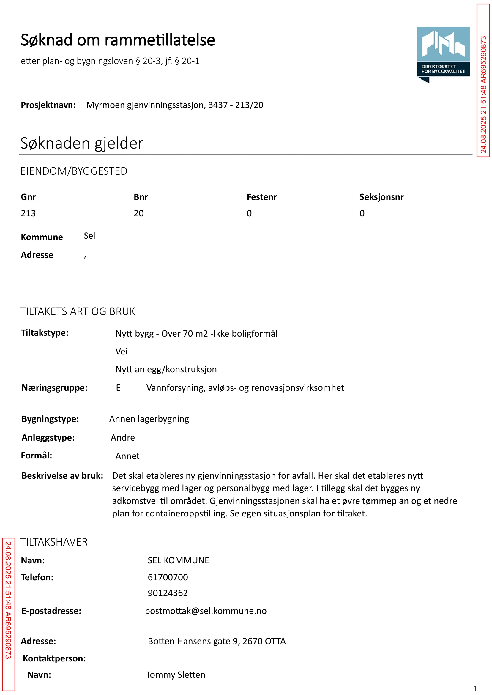 Søknad om rammetillatelse