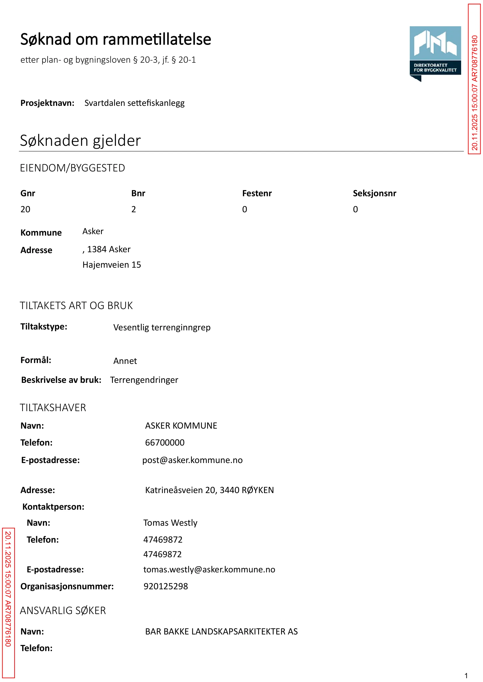 Søknad om rammetillatelse