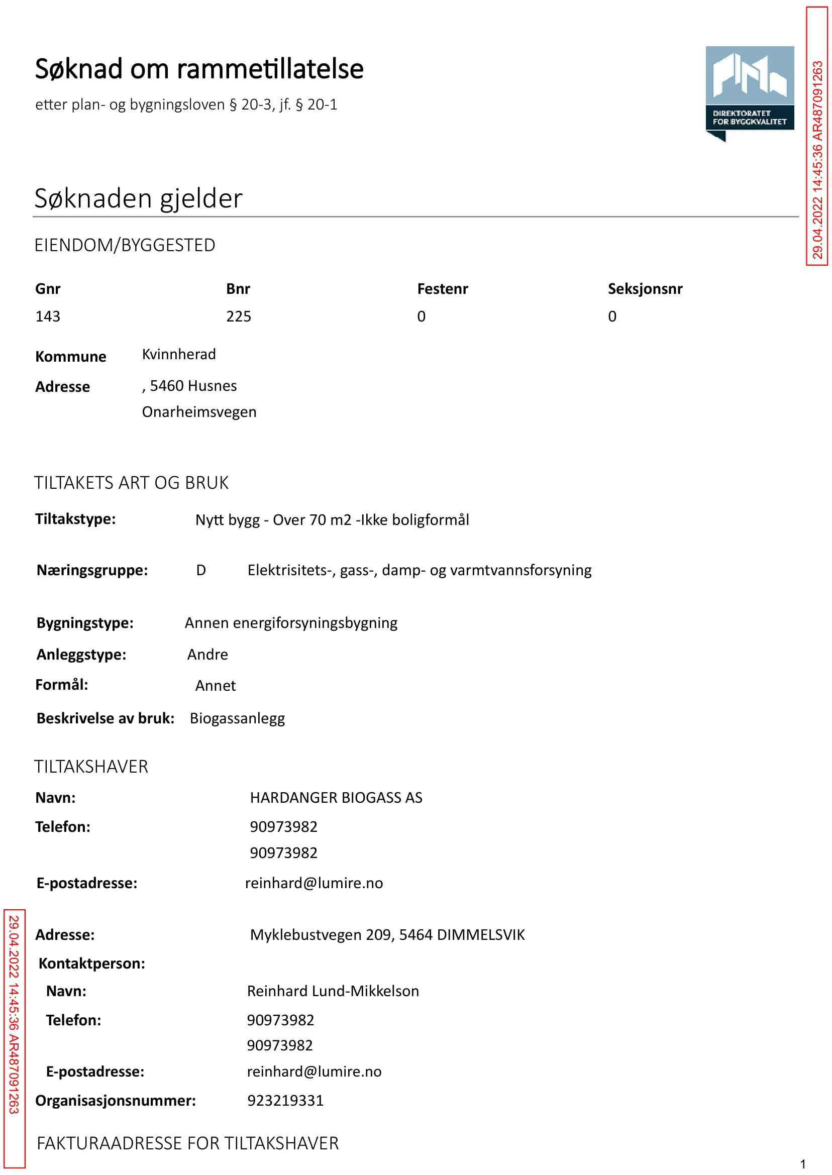 Søknad om rammetillatelse