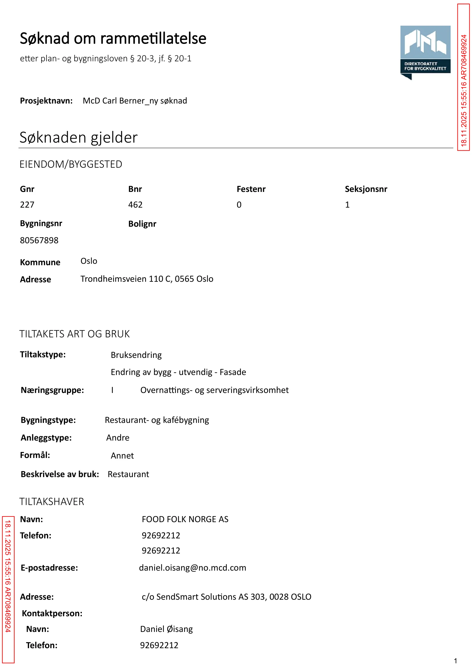 Søknad om rammetillatelse