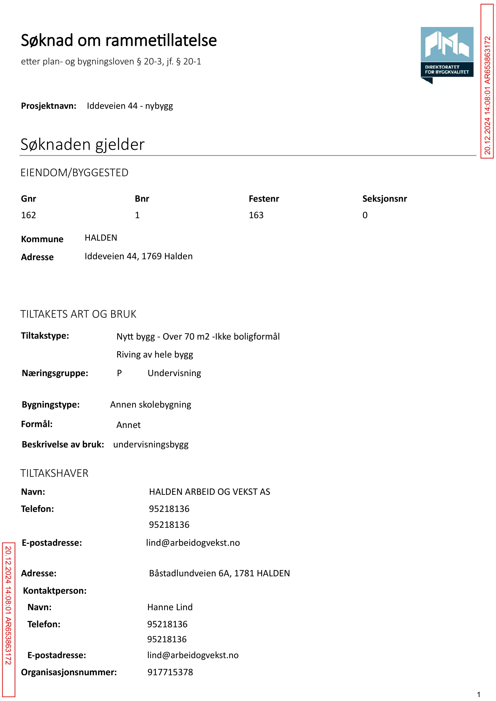 Søknad om rammetillatelse