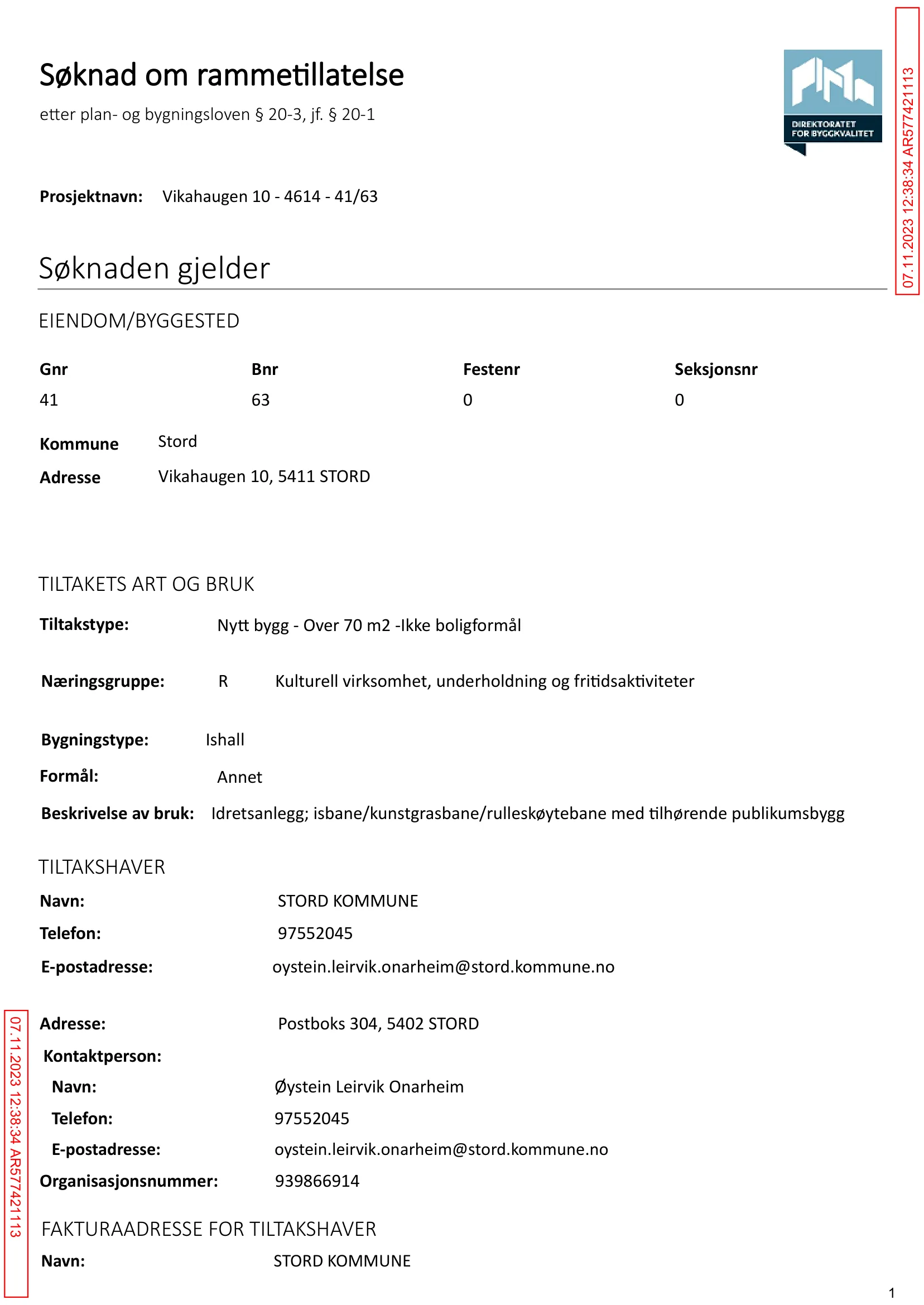 Søknad om rammetillatelse