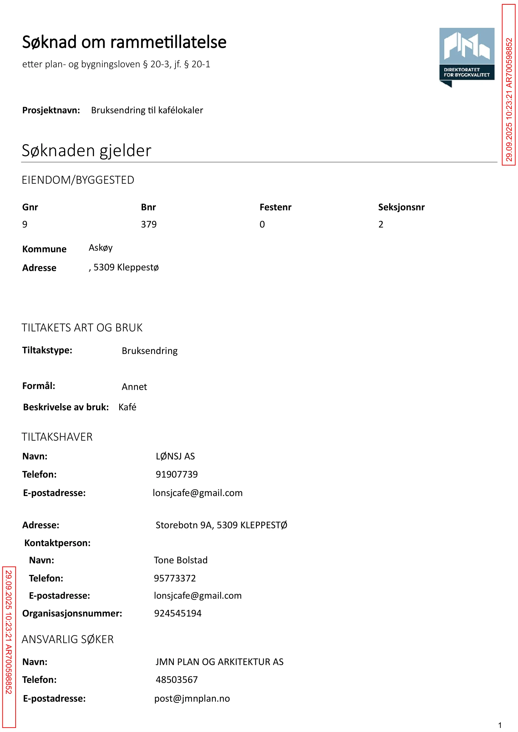 Søknad om rammetillatelse