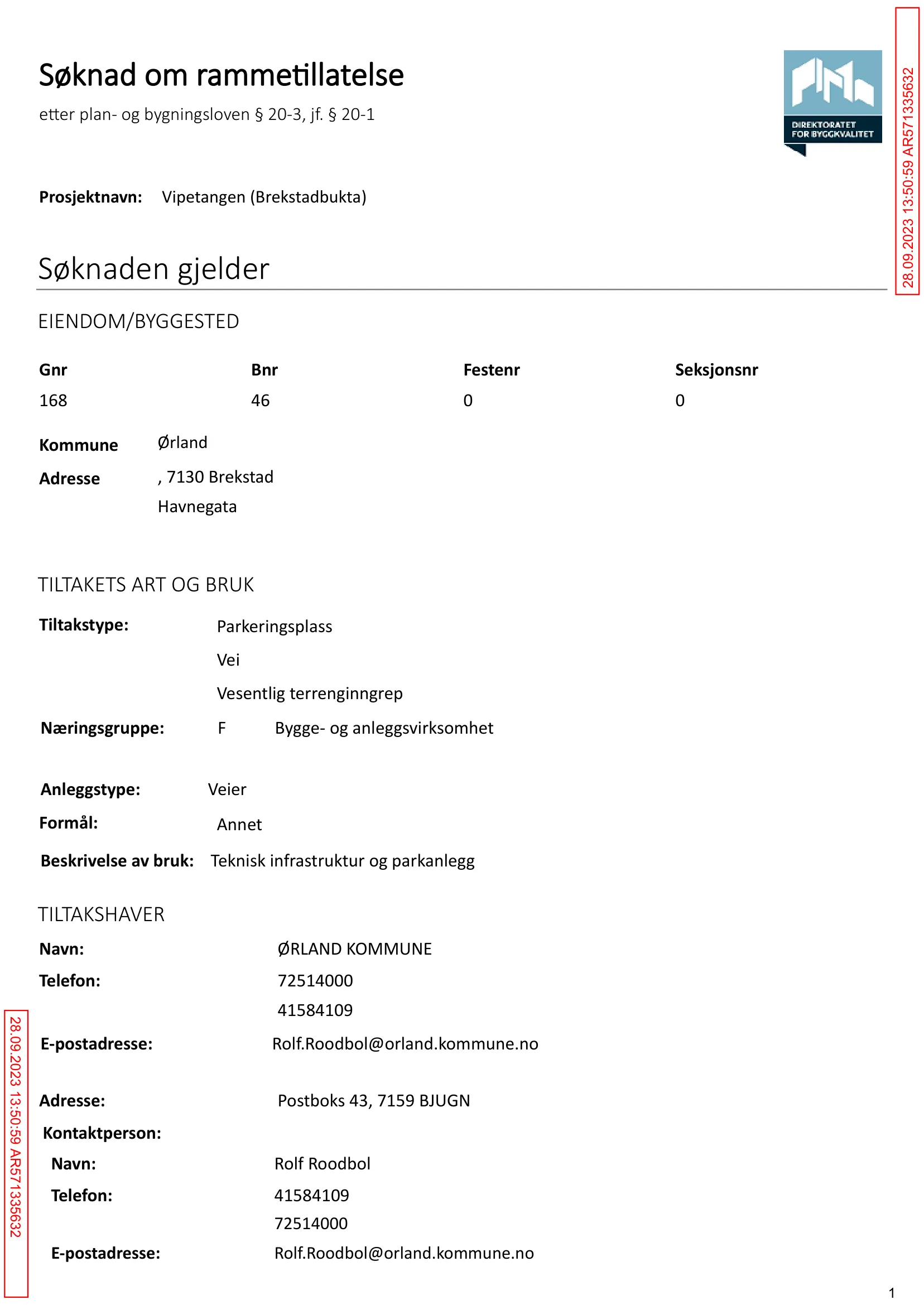 Søknad om rammetillatelse